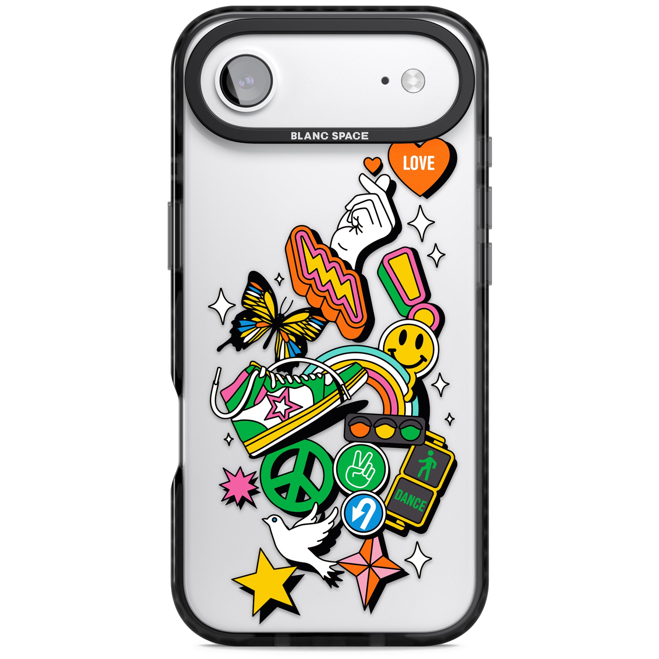 Nostalgic Sticker Collage iPhone 17 Air Impact Black Phone Case