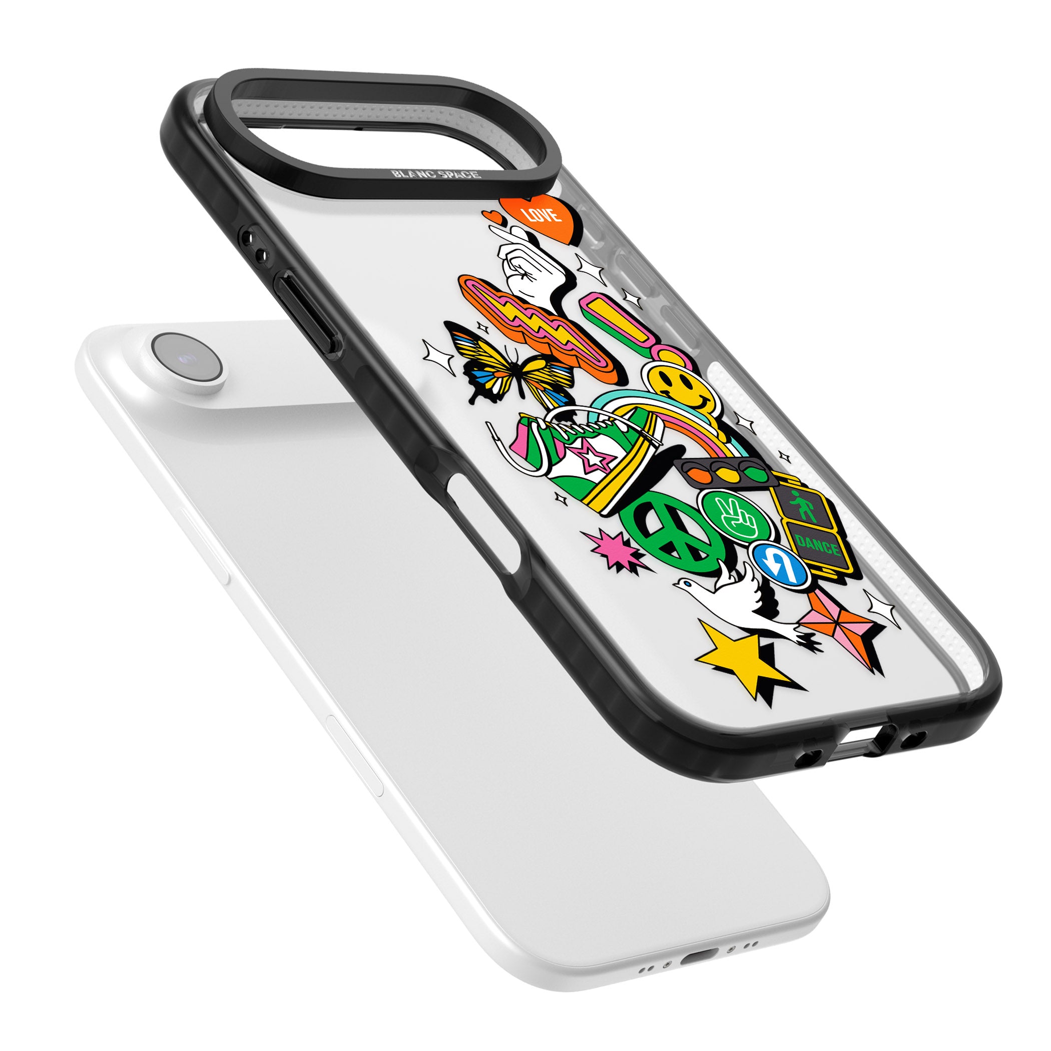 Nostalgic Sticker Collage iPhone 17 Air Impact Black Phone Case Colours