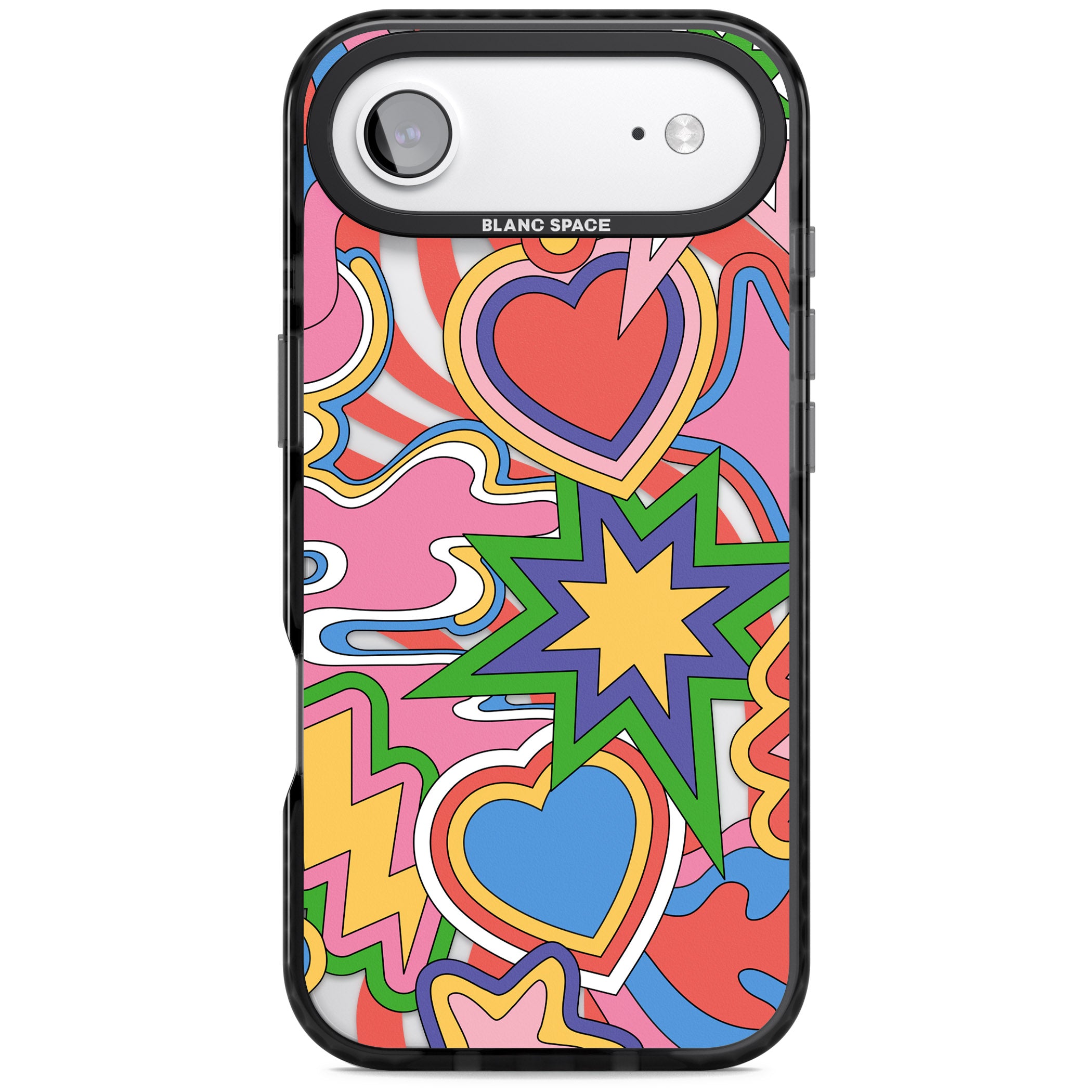 Psychedelic Pop Art Explosion iPhone 17 Air Impact Black Phone Case
