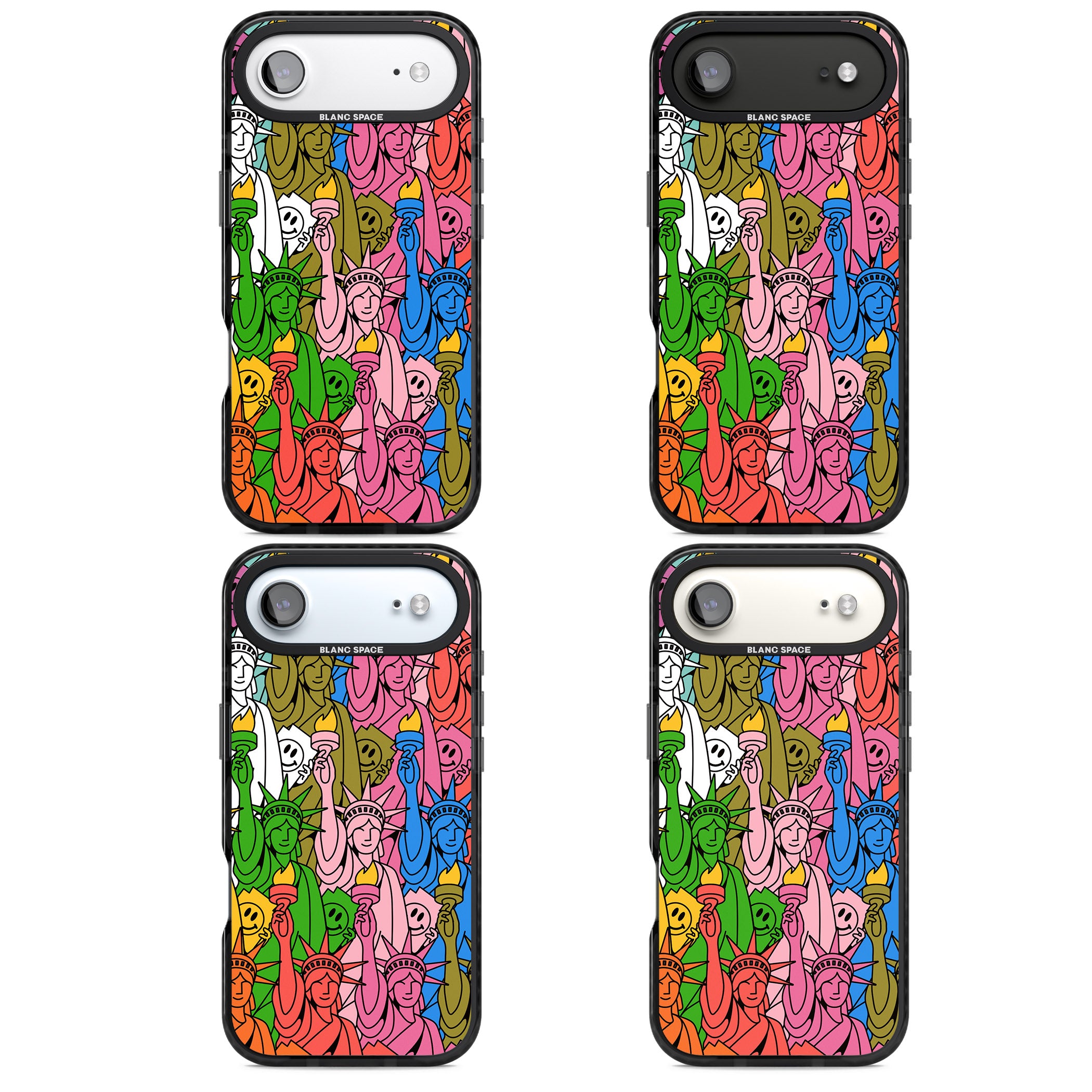 Multicolour Liberty Pattern iPhone 17 Air Impact Black Phone Case APT Impact Protection