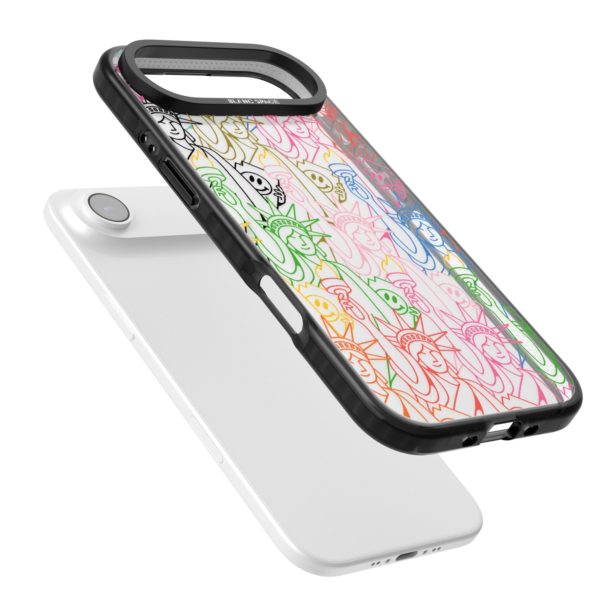 Multicolour Liberty Line Pattern iPhone 17 Air Impact Black Phone Case Colours