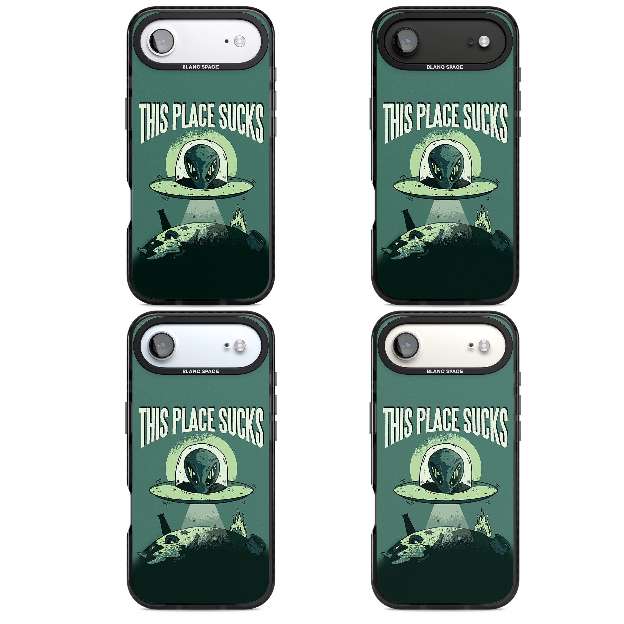 Earth Sucks iPhone 17 Air Impact Black Phone Case APT Impact Protection