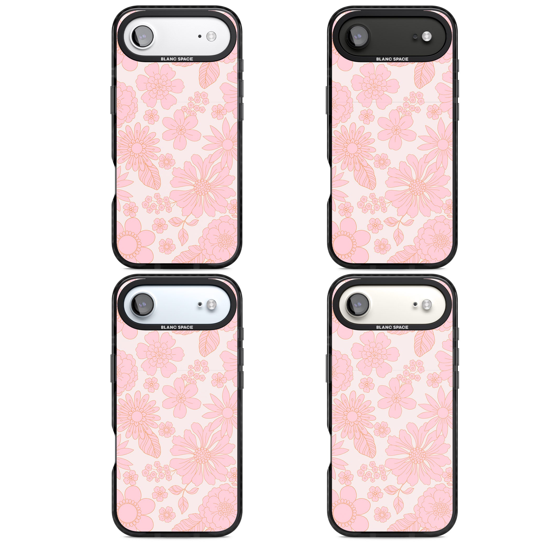 Gentle Pink Flowers iPhone 17 Air Impact Black Phone Case APT Impact Protection