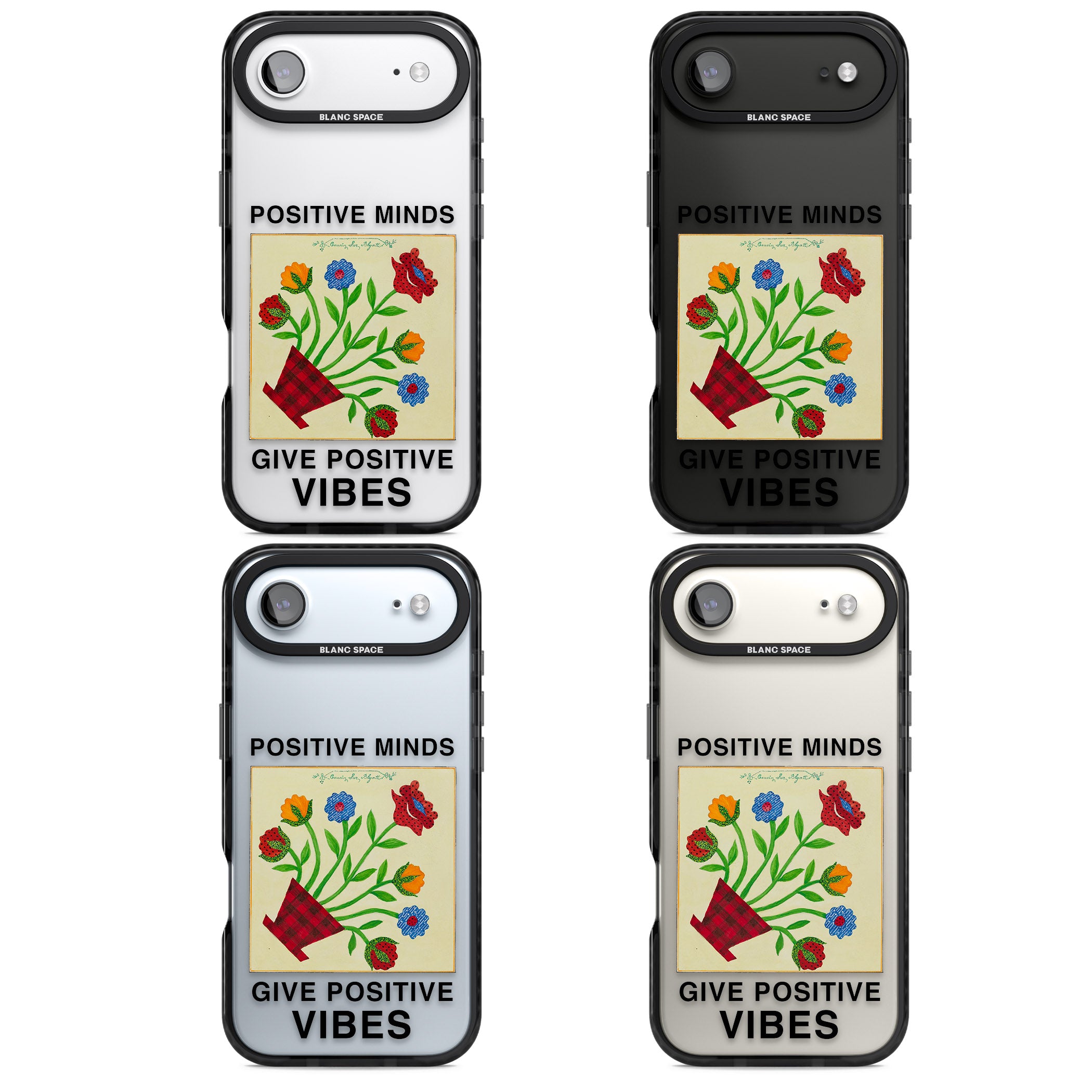 Positive Minds Give Positive Vibes iPhone 17 Air Impact Black Phone Case APT Impact Protection