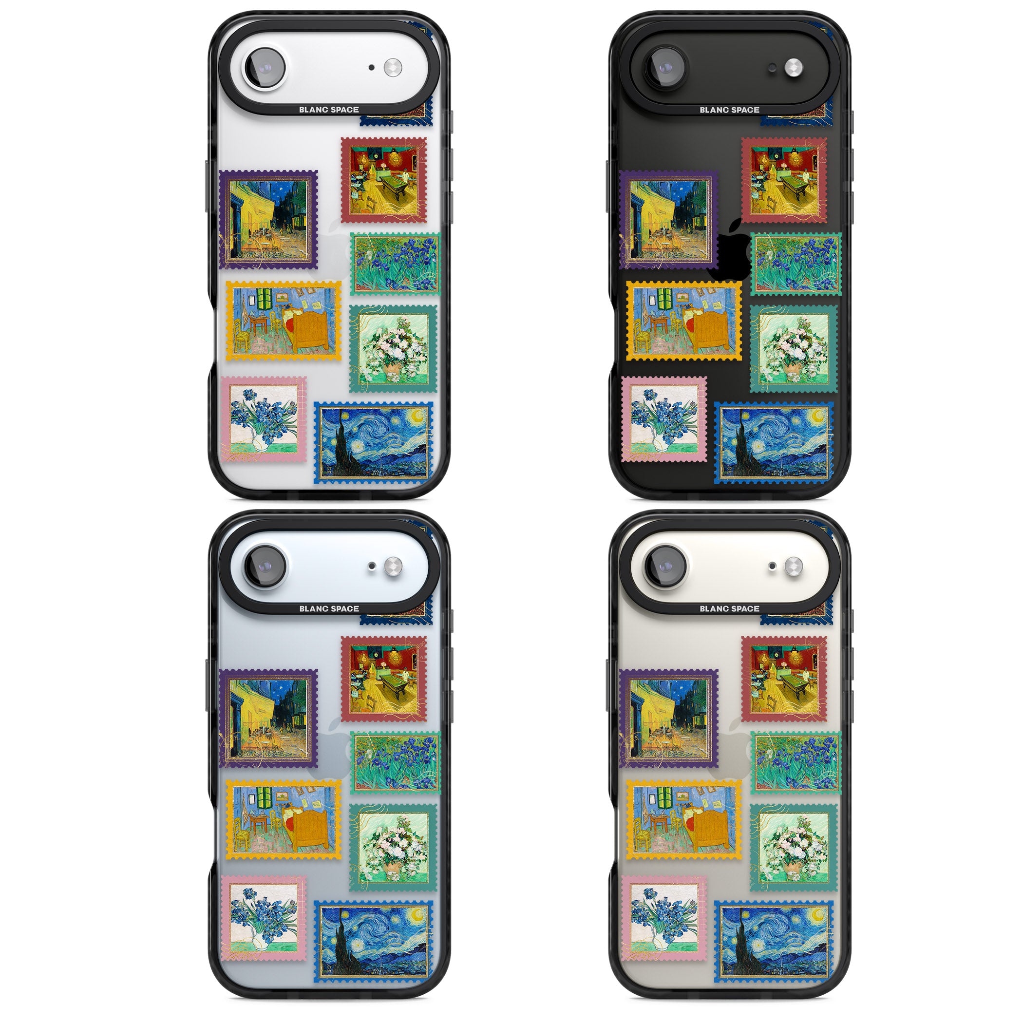 Colourful Vintage Art Stamps iPhone 17 Air Impact Black Phone Case APT Impact Protection