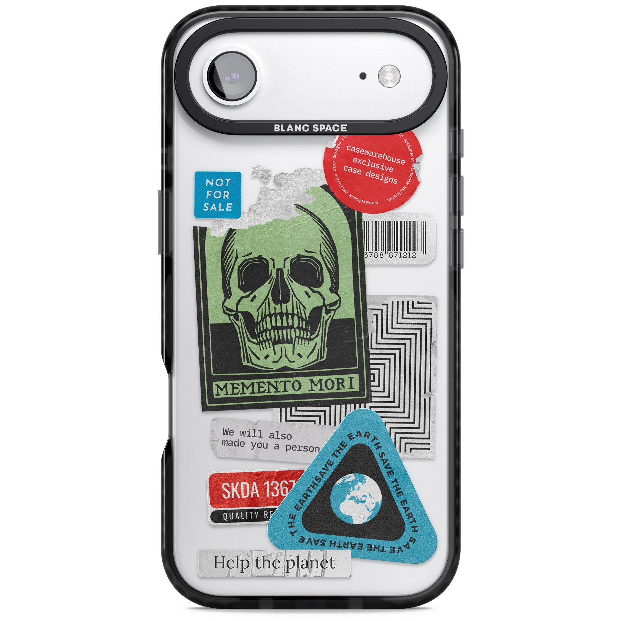 Skull Sticker Mix iPhone 17 Air Impact Black Phone Case