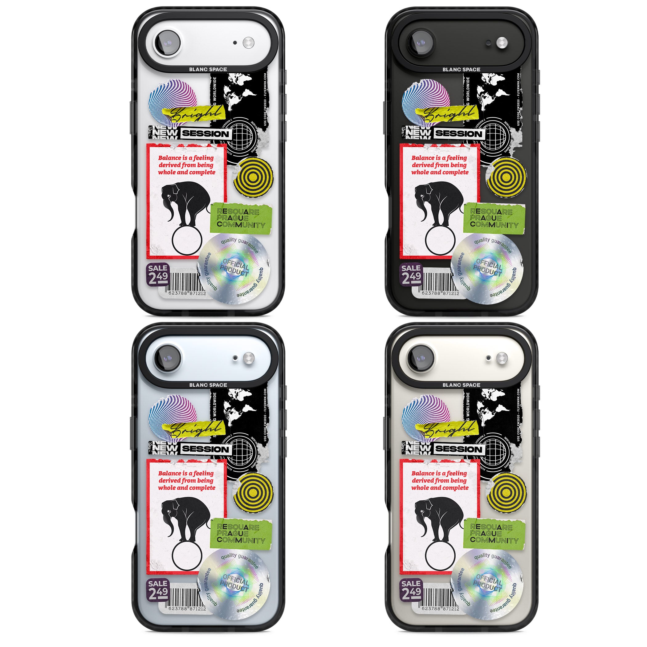 Peeled Sticker Mix iPhone 17 Air Impact Black Phone Case APT Impact Protection