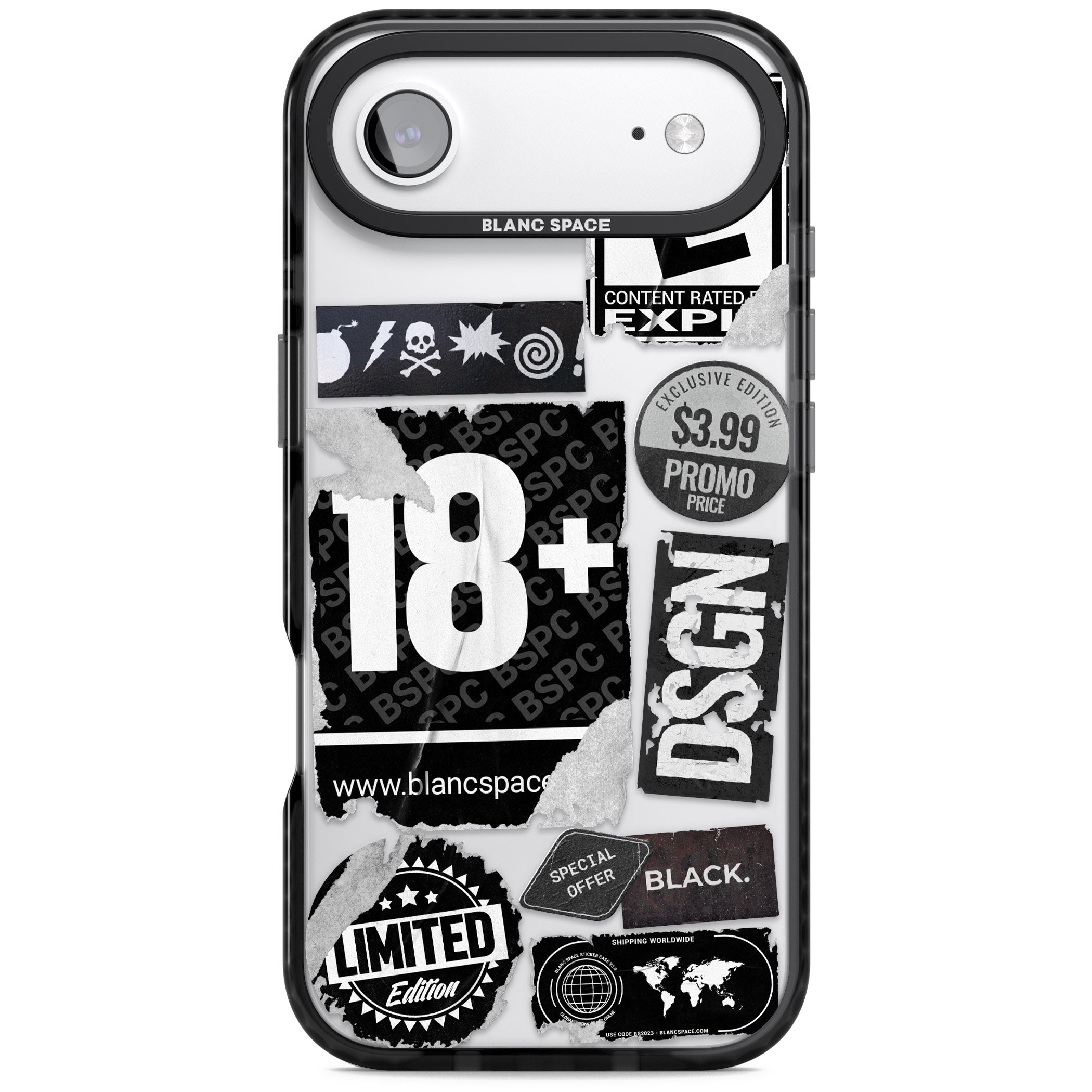 Black Sticker Mix iPhone 17 Air Impact Black Phone Case
