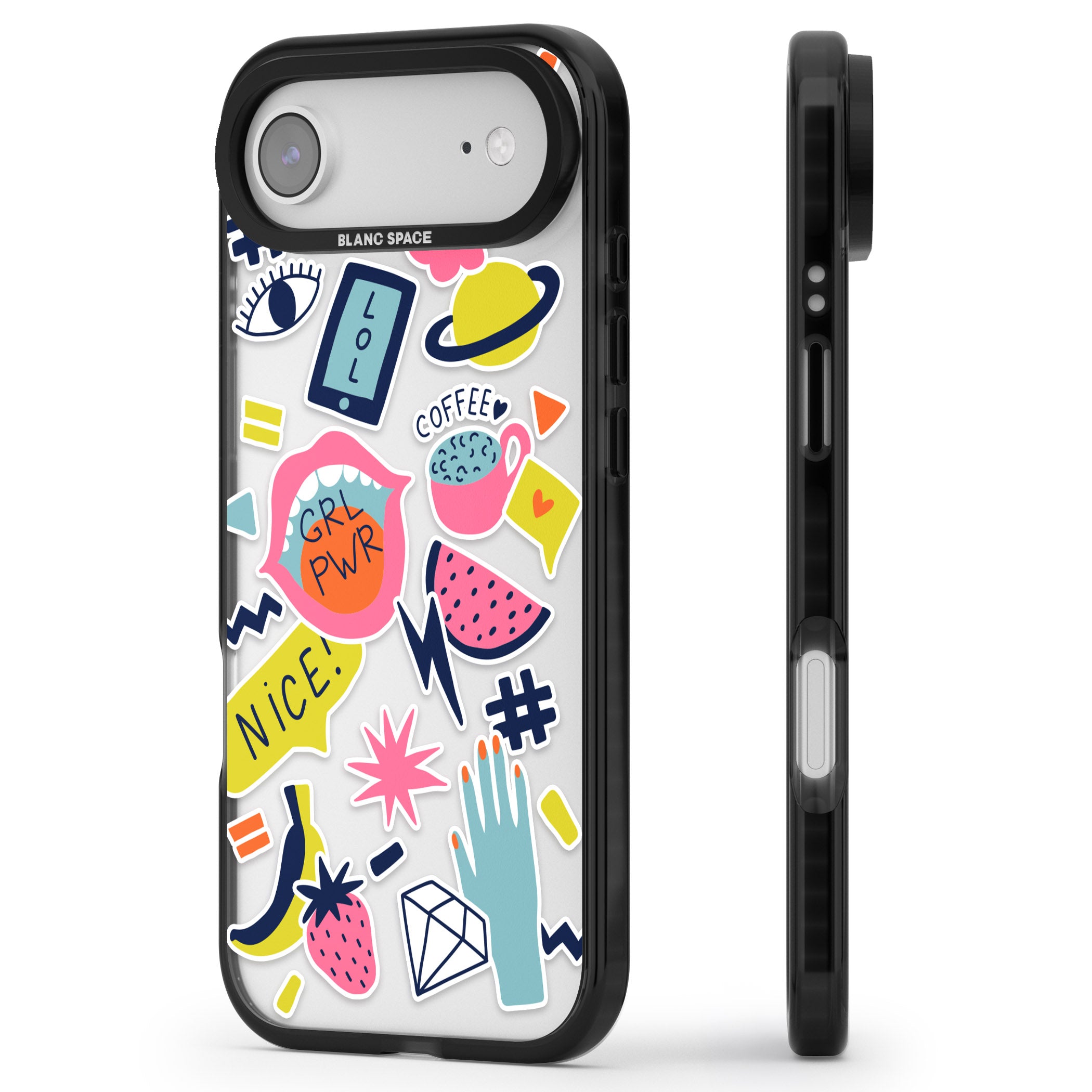 Grl Pwr iPhone 17 Air Impact Black Phone Case Side Profile