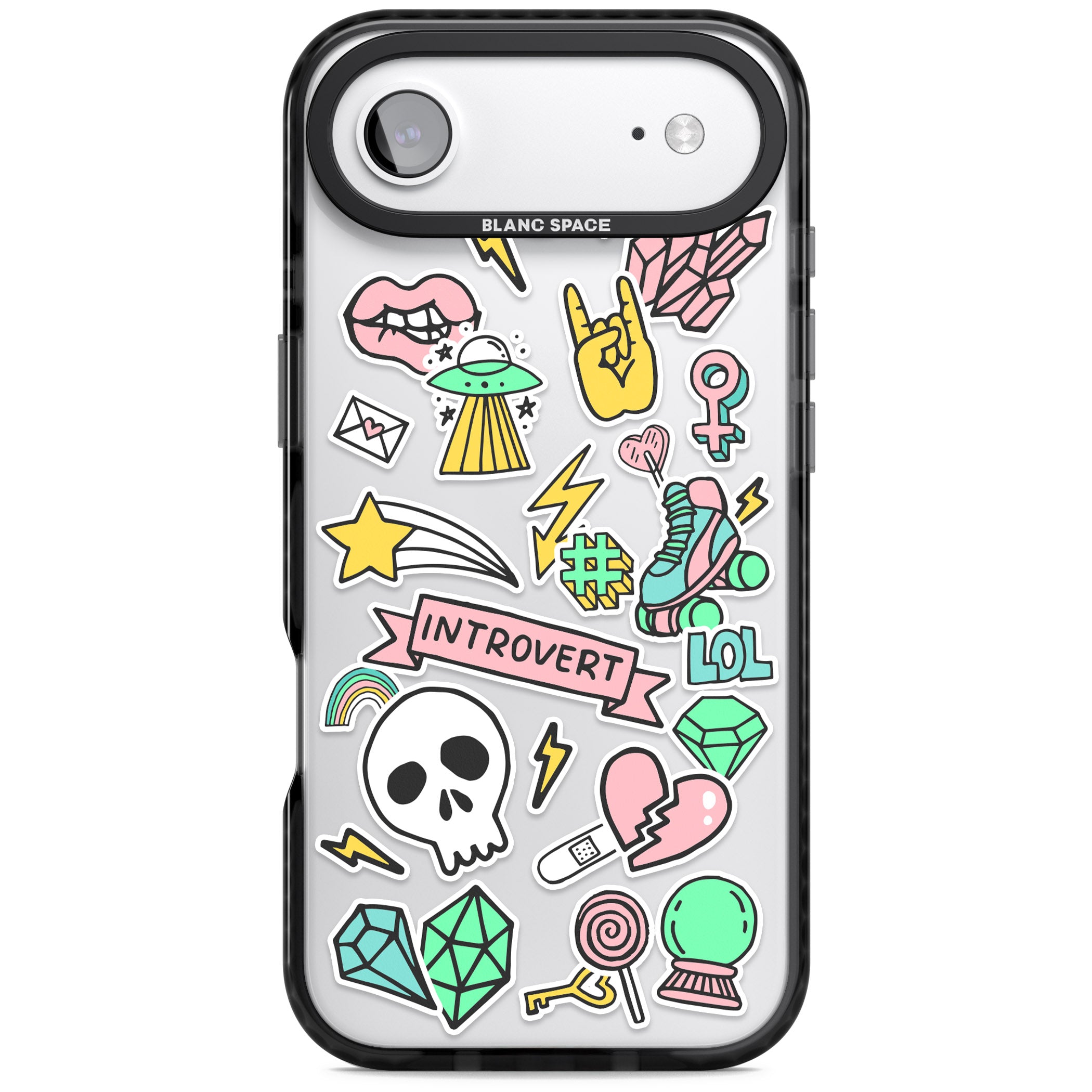 Introvert Sticker iPhone 17 Air Impact Black Phone Case