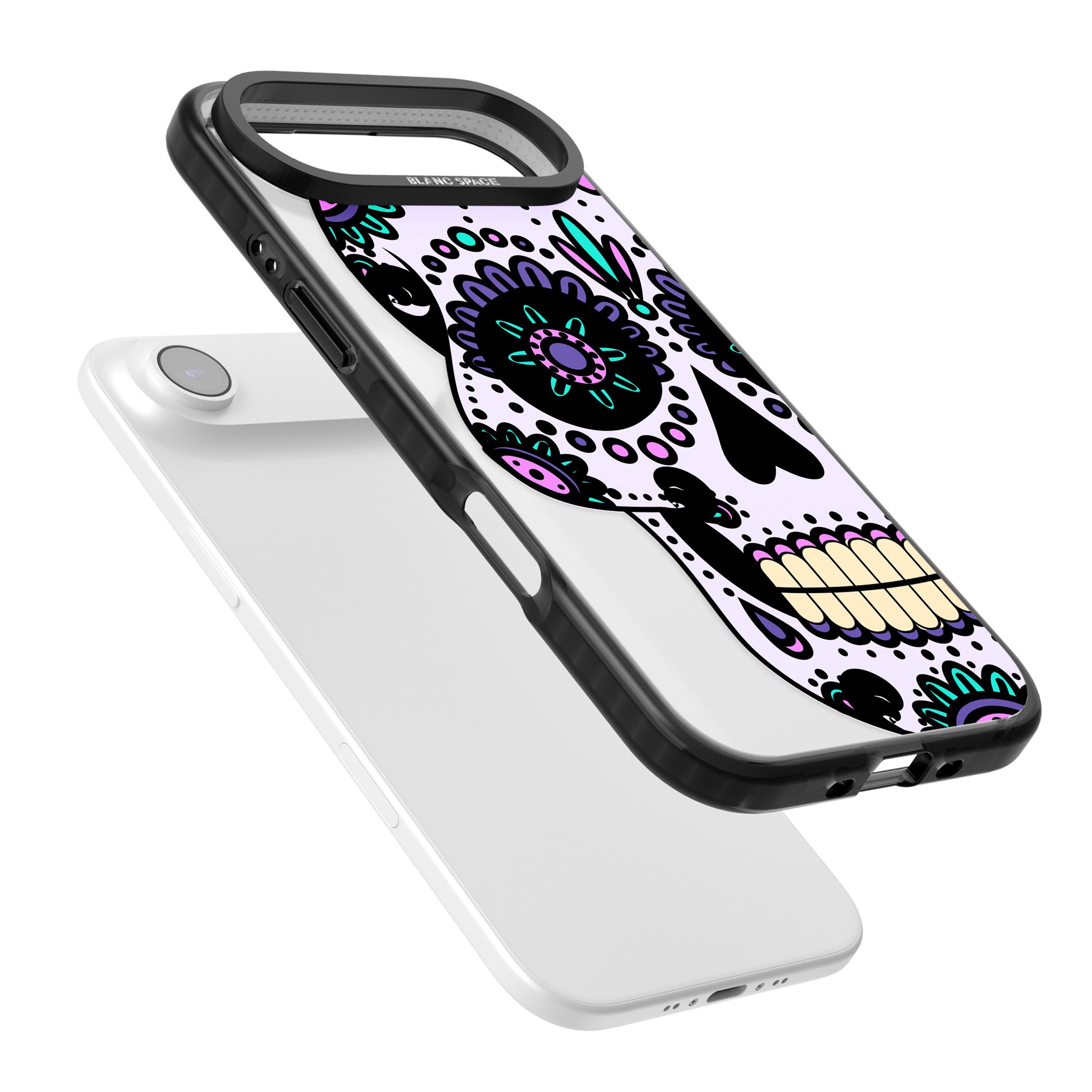 Violet Sugar Skull iPhone 17 Air Impact Black Phone Case Colours