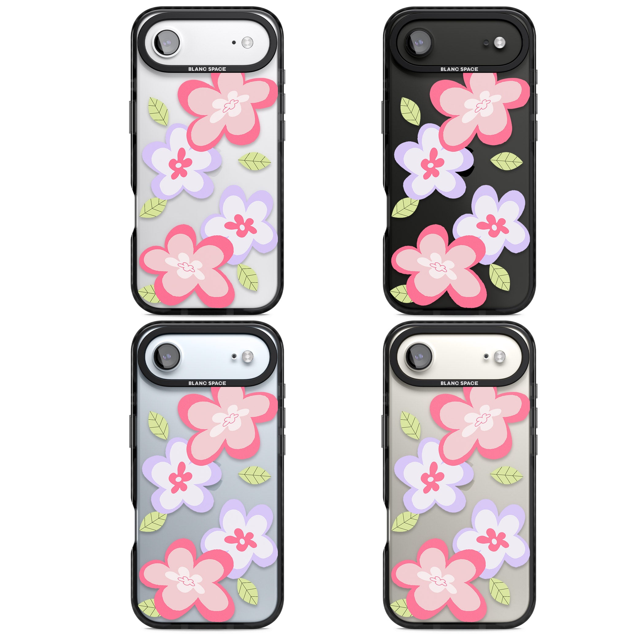 Funky Flowers iPhone 17 Air Impact Black Phone Case APT Impact Protection