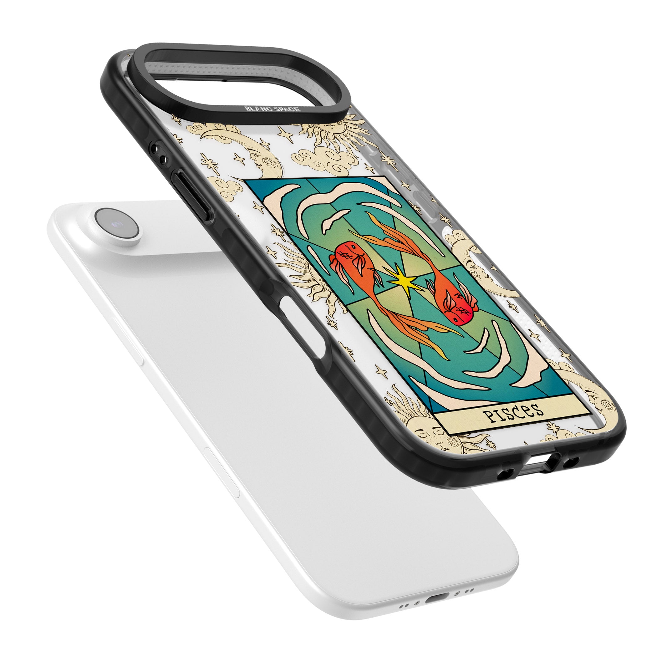 Celestial Zodiac Pisces iPhone 17 Air Impact Black Phone Case Colours