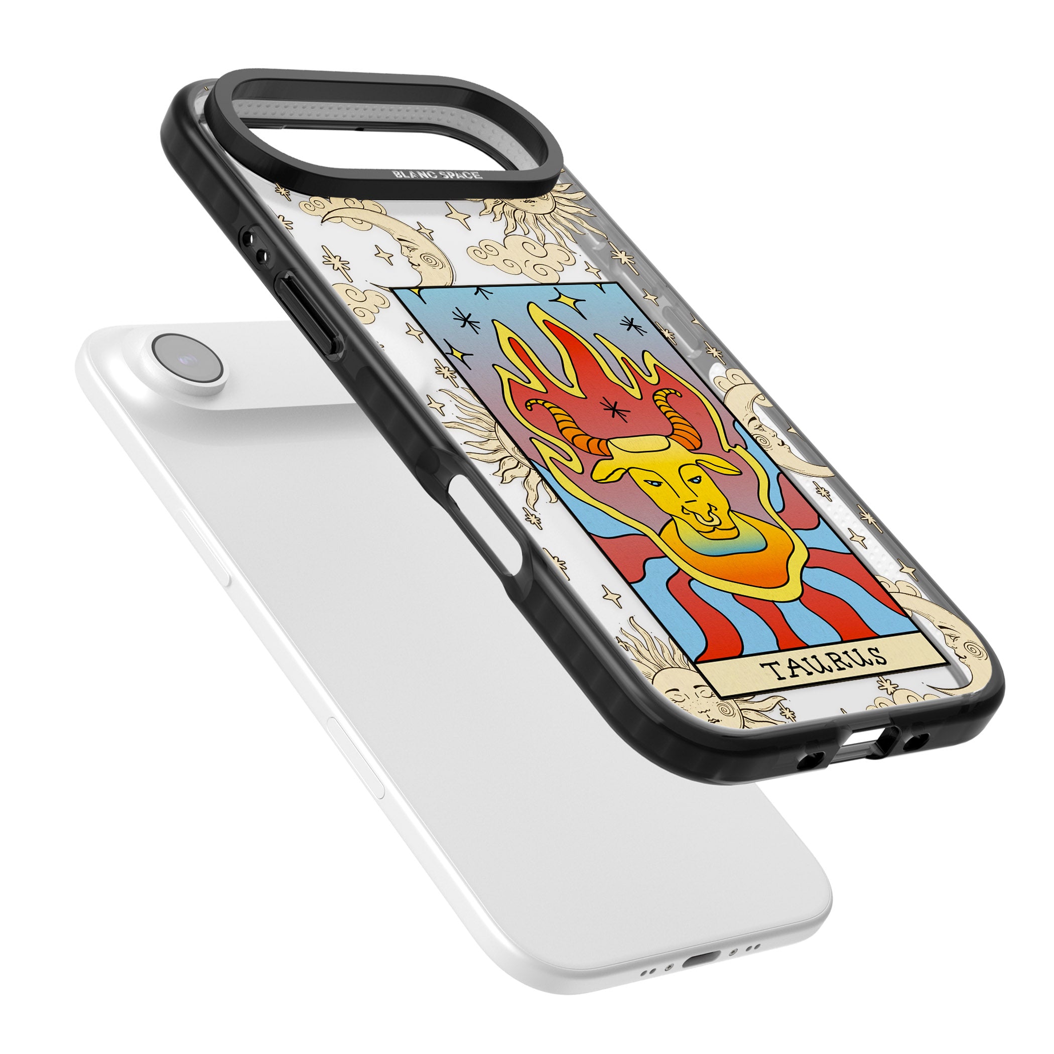 Celestial Zodiac Taurus iPhone 17 Air Impact Black Phone Case Colours