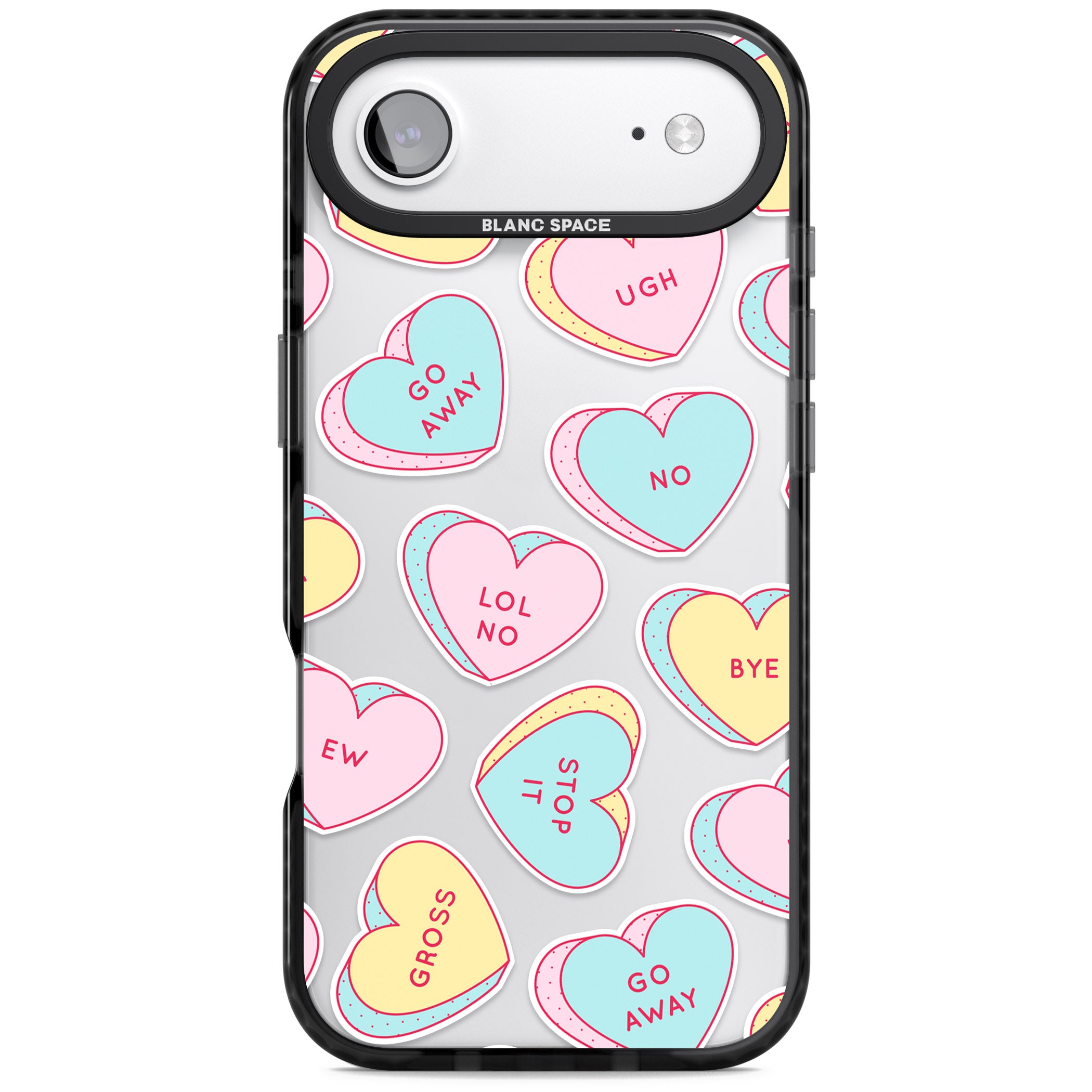 Sarcastic Love Hearts iPhone 17 Air Impact Black Phone Case