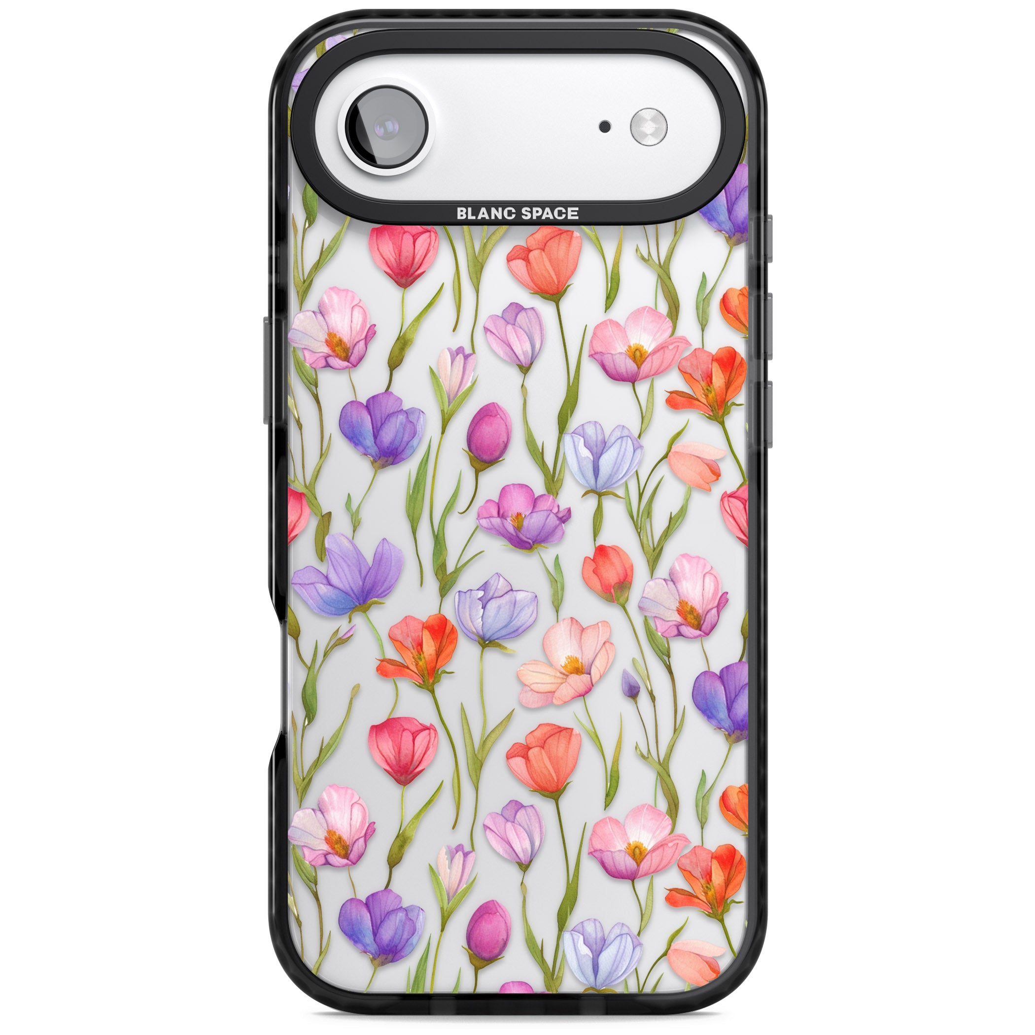 Red, Pink & Purple Flowers iPhone 17 Air Impact Black Phone Case