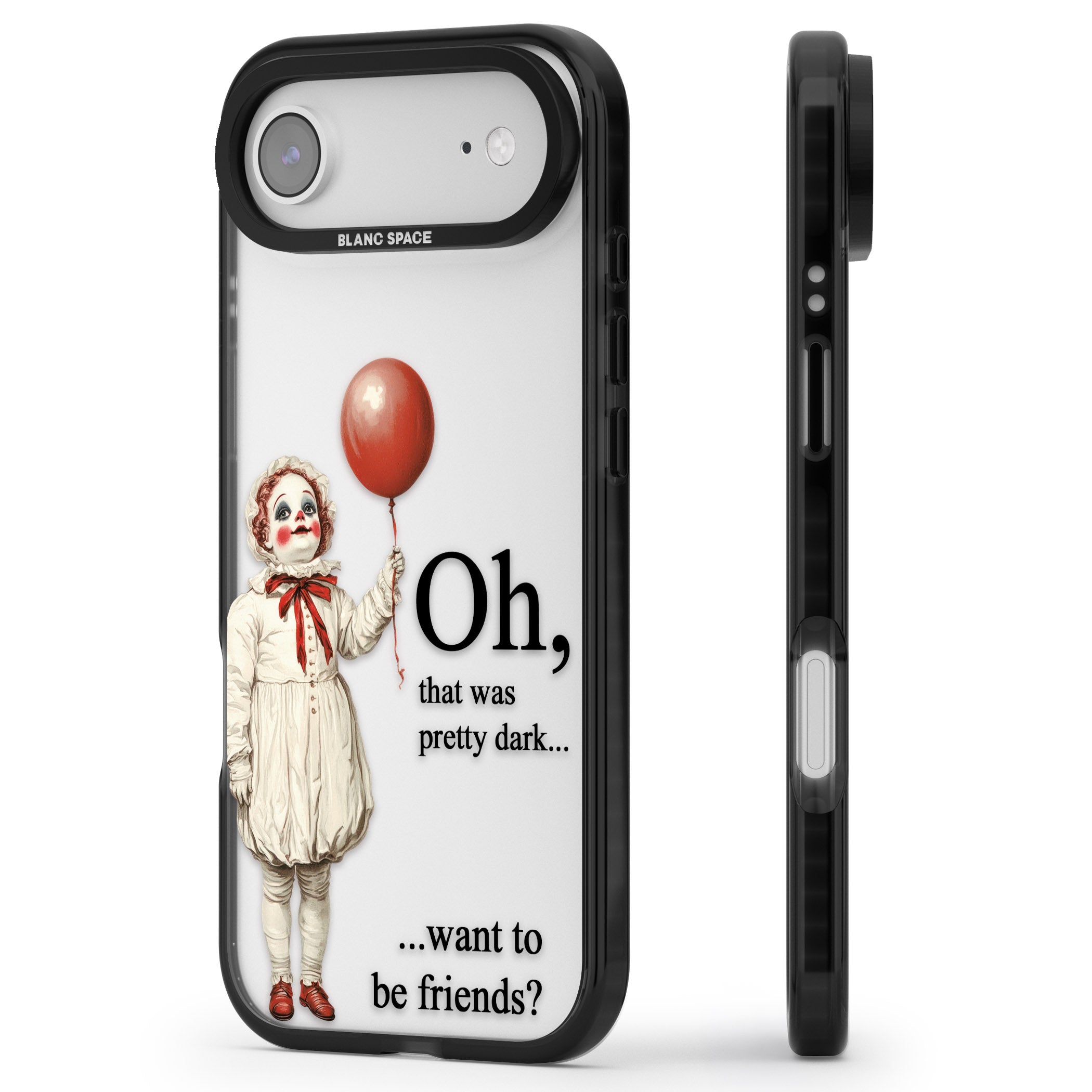 Want To Be Friends? iPhone 17 Air Impact Black Phone Case Side Profile