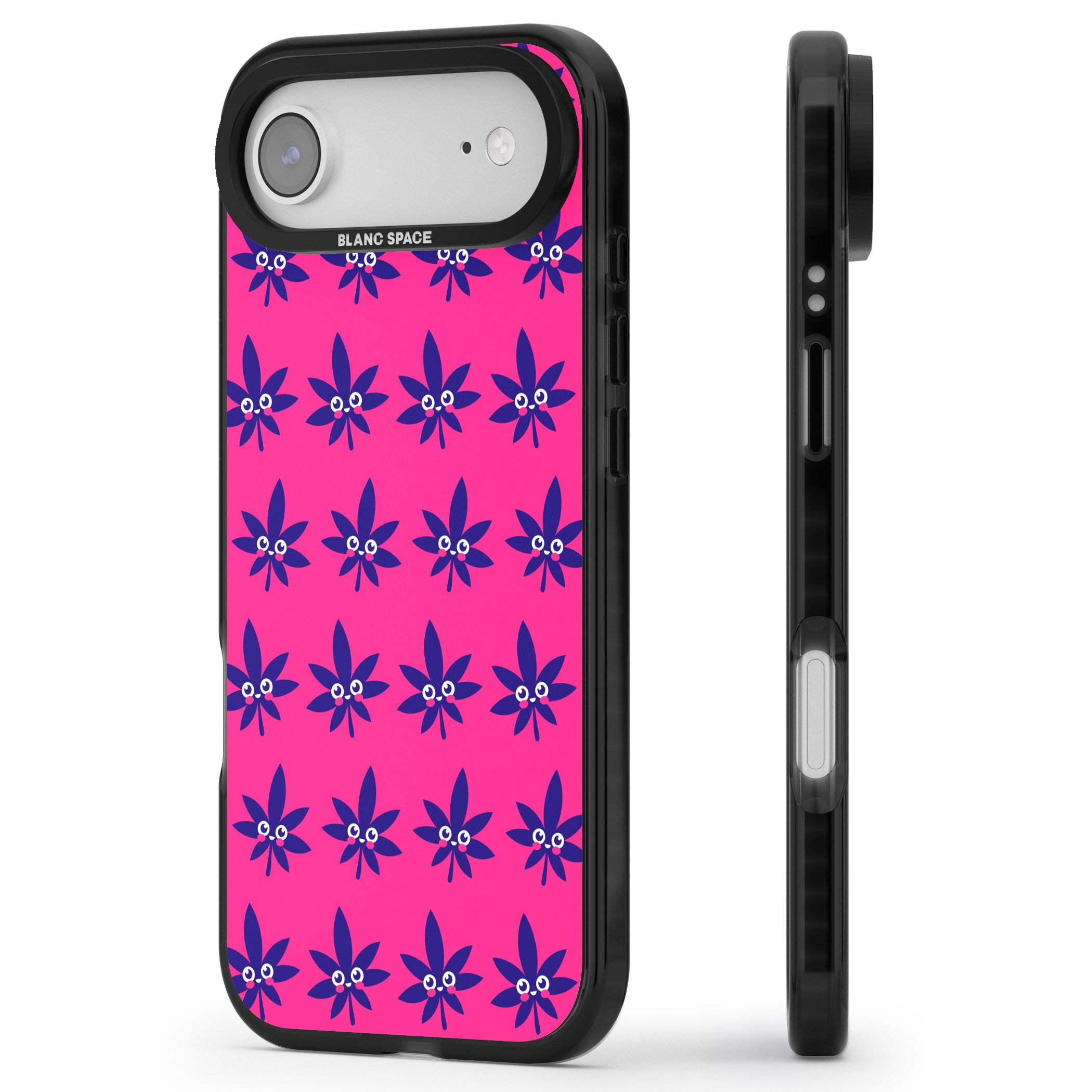 Pink Sativa iPhone 17 Air Impact Black Phone Case Side Profile