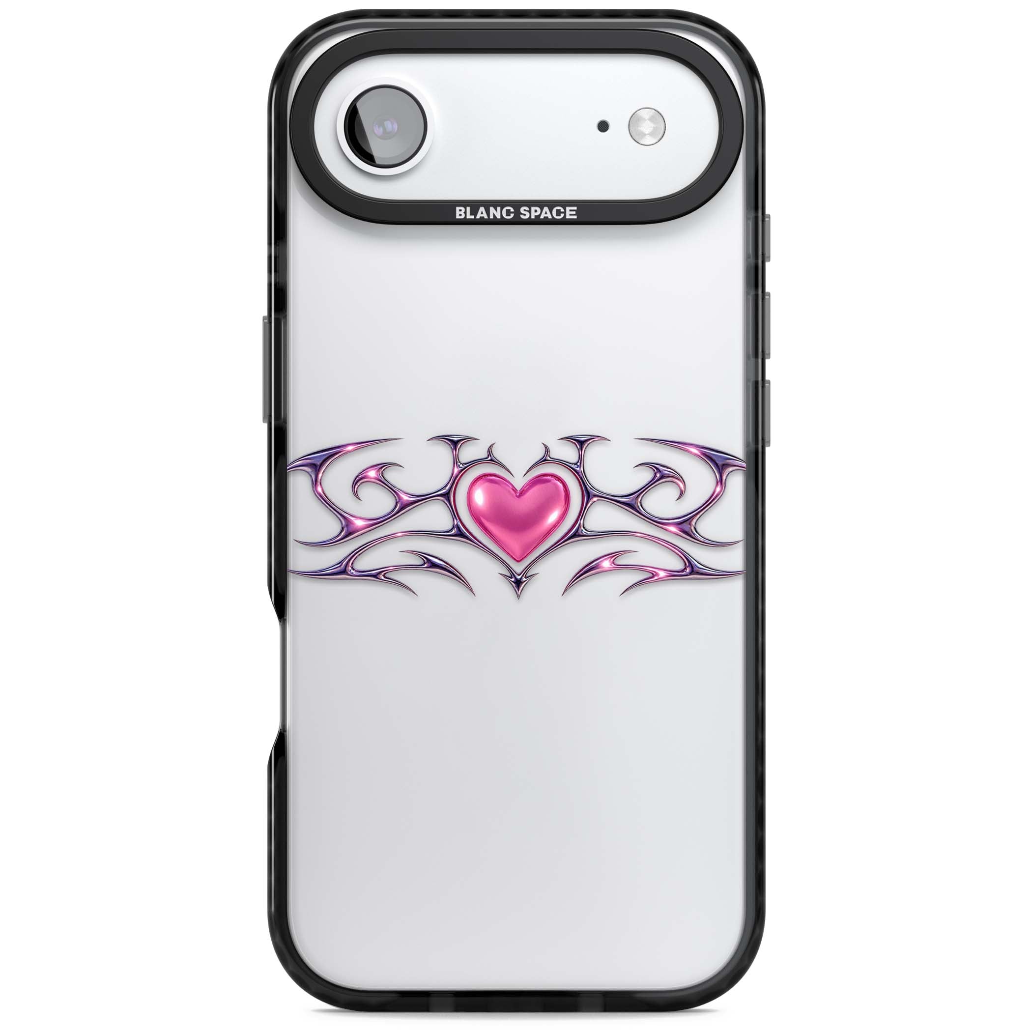 Pink Chrome Heart y2k iPhone case | Clear Impact case for iPhone Air