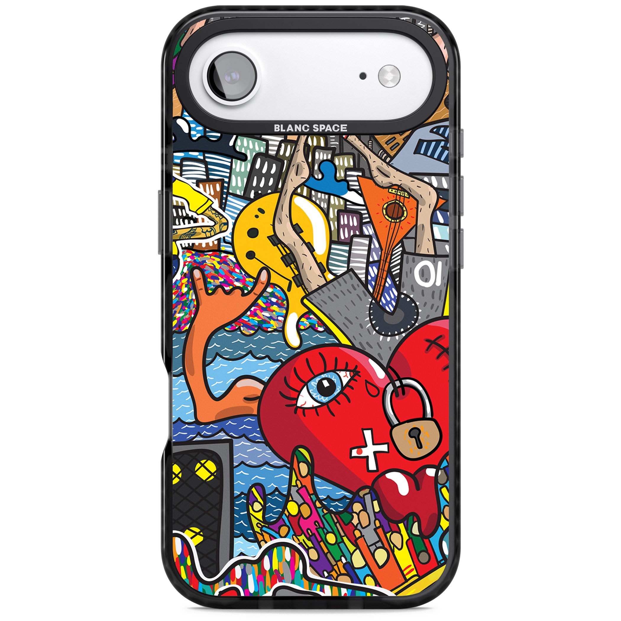 Crowd Tsunami iPhone 17 Air Impact Black Phone Case