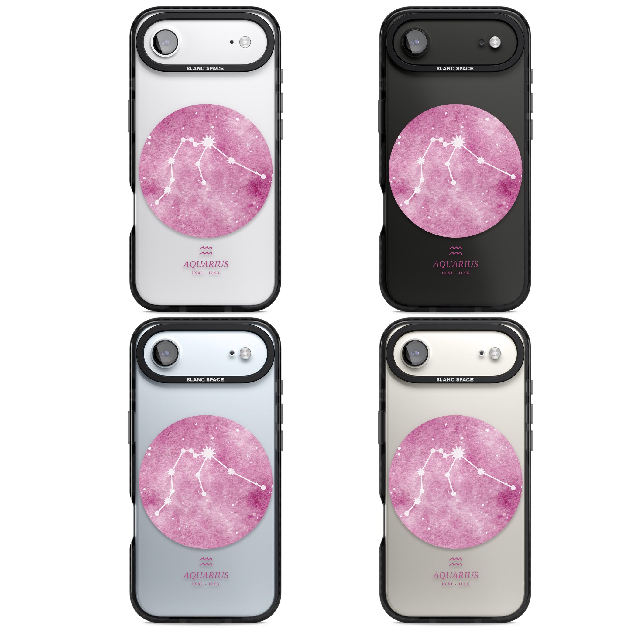 Aquarius Zodiac iPhone 17 Air Impact Black Phone Case APT Impact Protection