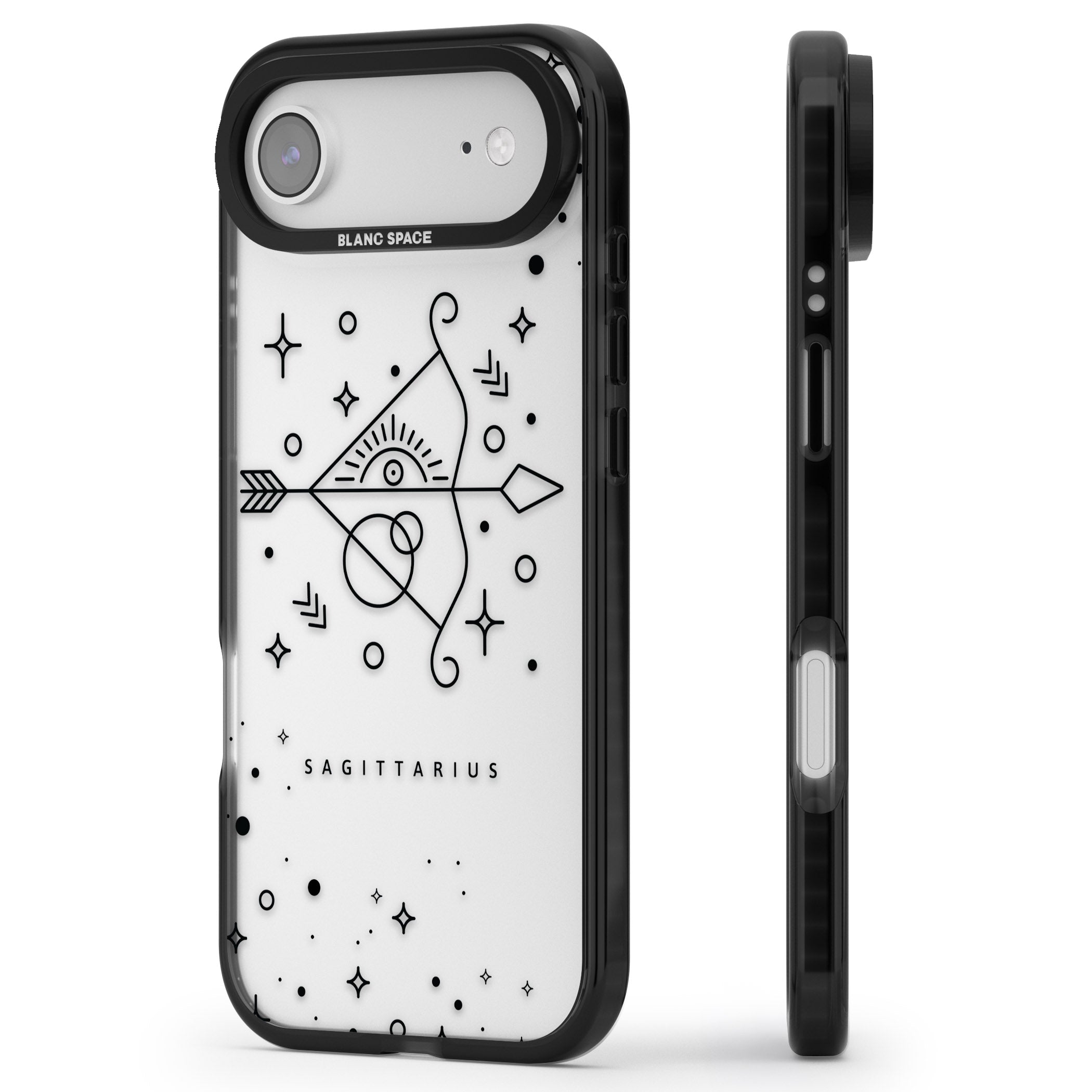 Sagittarius Arcane iPhone 17 Air Impact Black Phone Case Side Profile