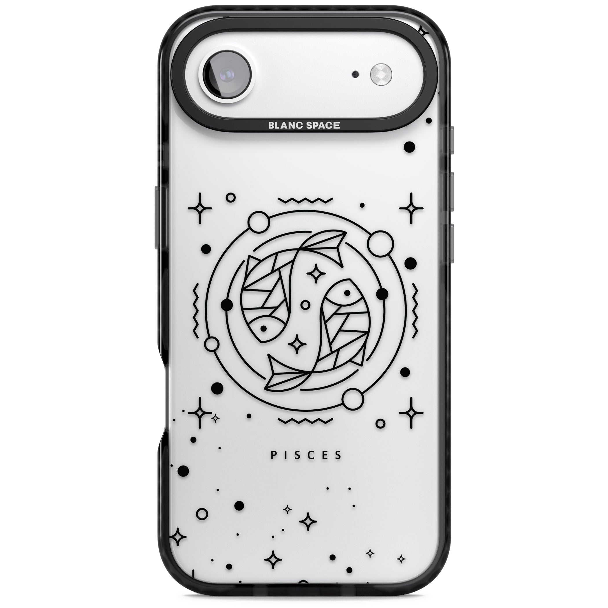 Pisces Emblem Transparent iPhone 17 Air Impact Black Phone Case
