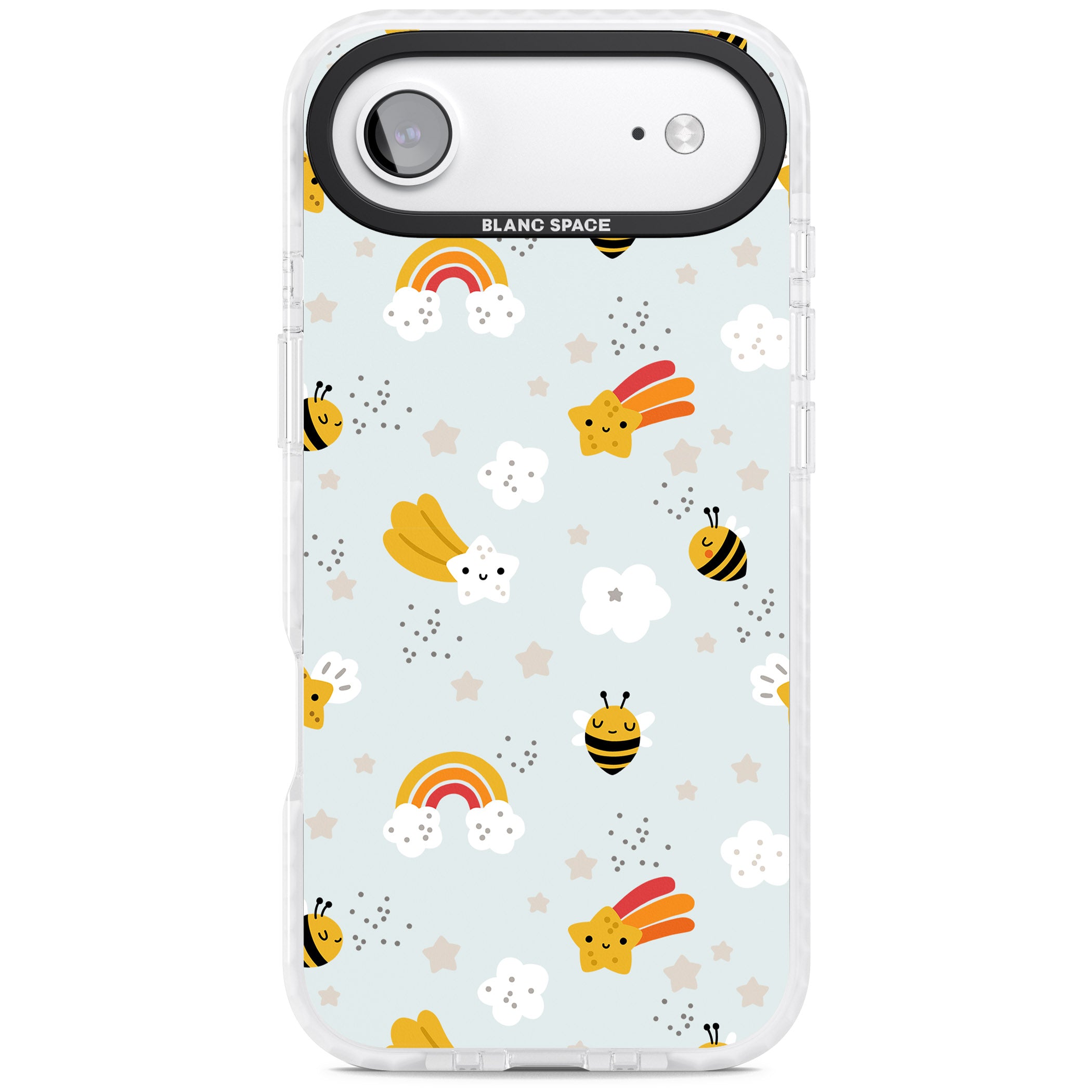 Sweet As Honey Patterns: Bees & Rainbows iPhone 17 Air Impact Clear Phone Case