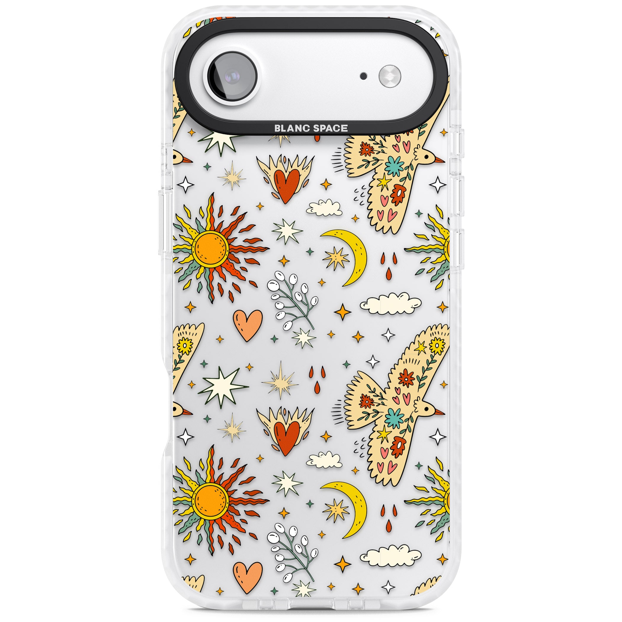 Boho Celestial Floral Bird Sun iPhone 17 Air Impact Clear Phone Case