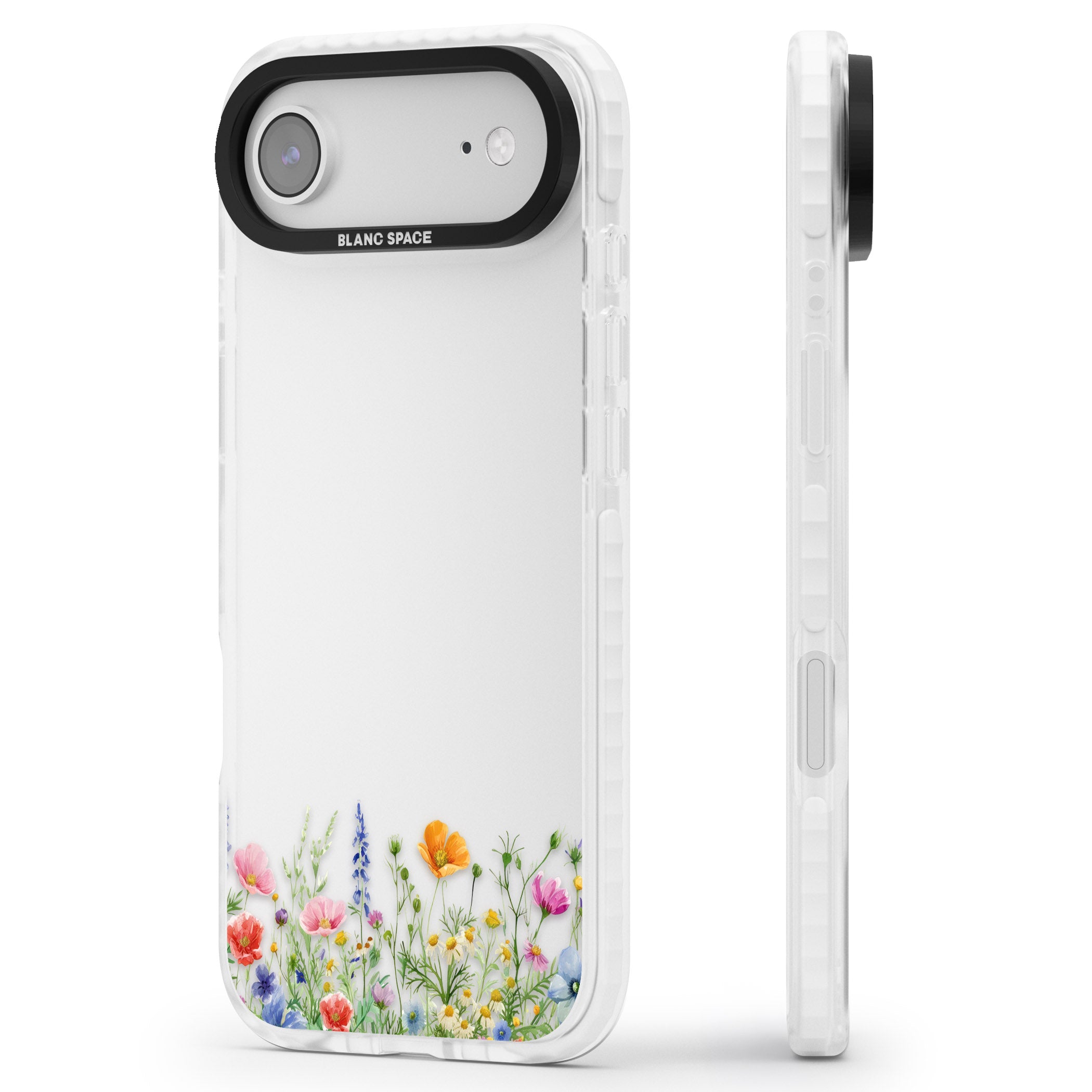 Minimal Wildflowers iPhone 17 Air Impact Clear Phone Case Side Profile