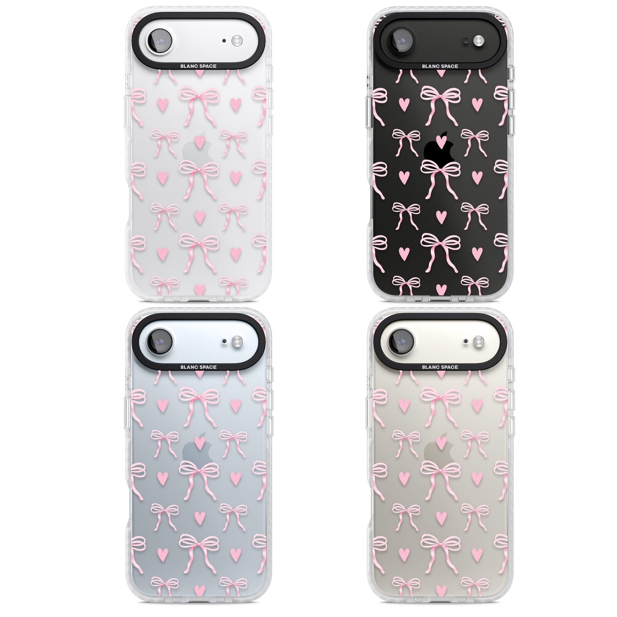 Pink Bows & Hearts iPhone 17 Air Impact Clear Phone Case APT Impact Protection