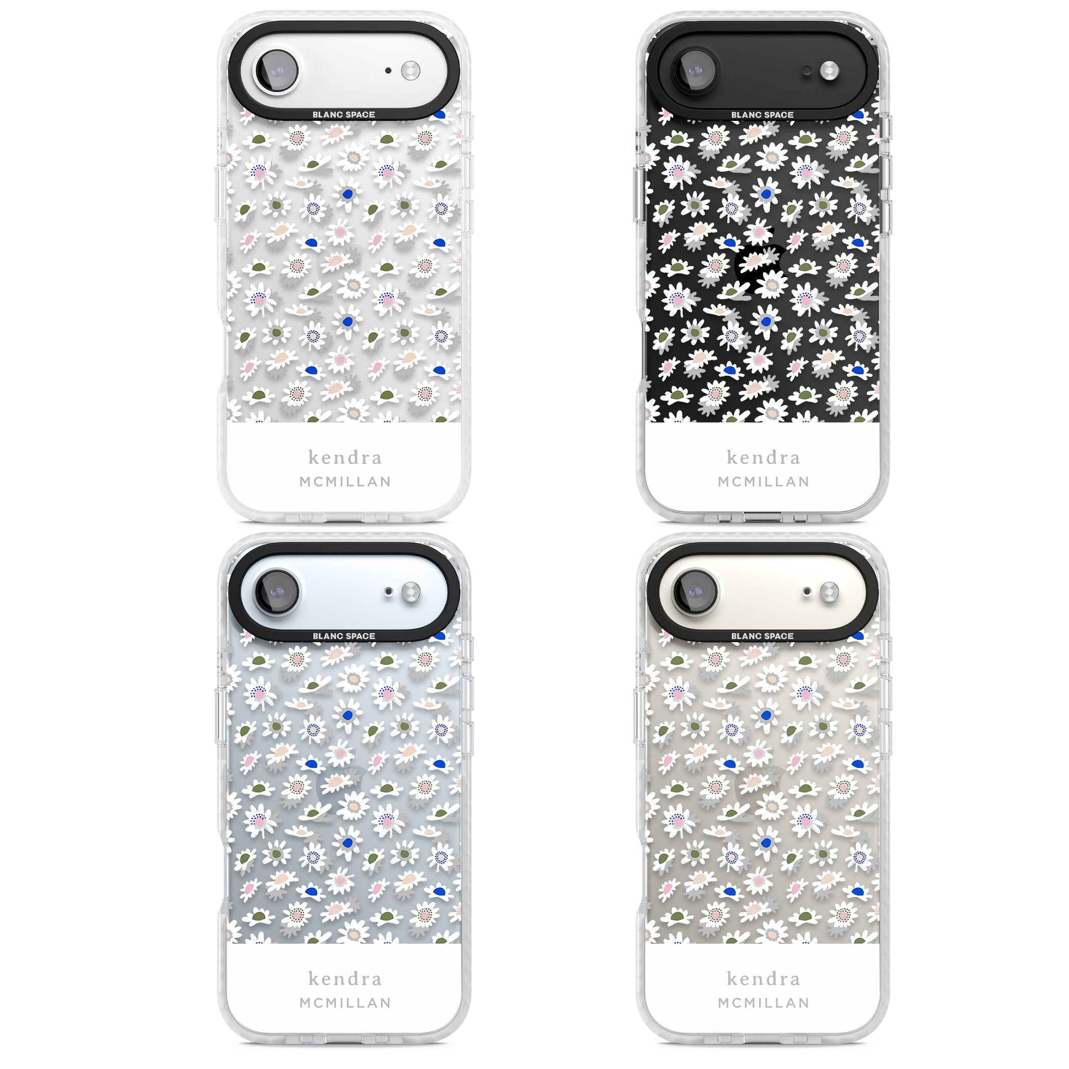 Personalised Grey & White Daisies iPhone 17 Air Impact Clear Phone Case APT Impact Protection