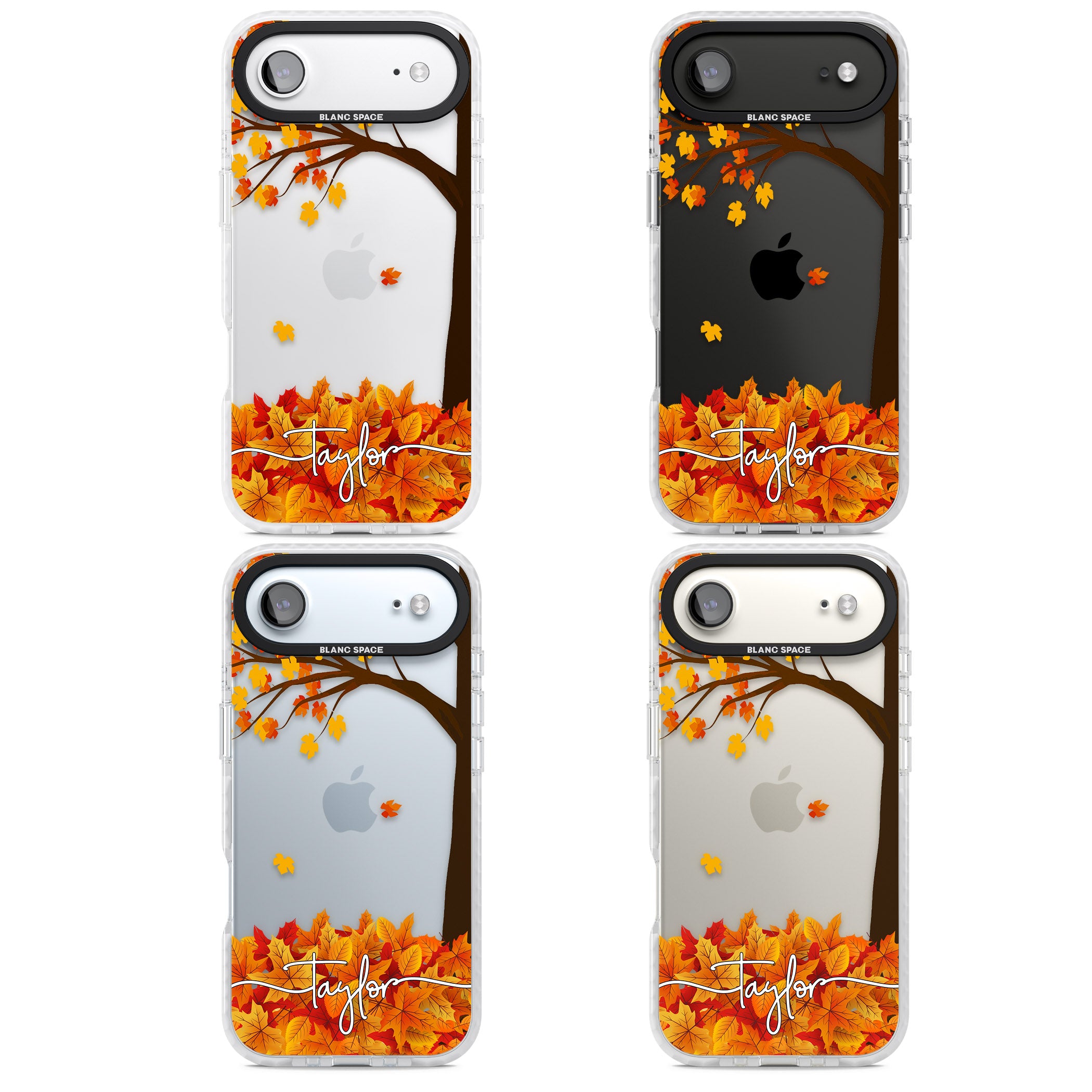Personalised Autumn Leaves iPhone 17 Air Impact Clear Phone Case APT Impact Protection