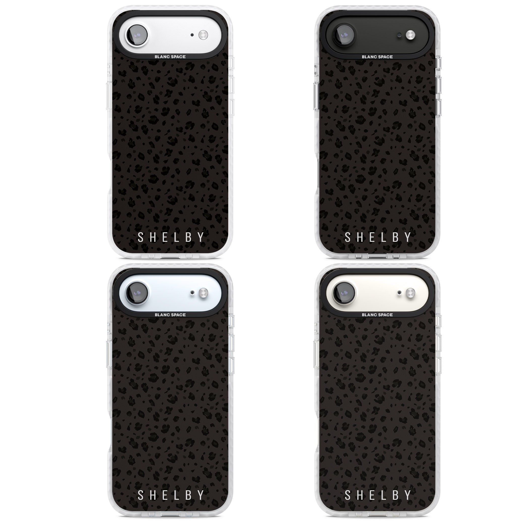 Personalised Dark Leopard Lettering iPhone 17 Air Impact Clear Phone Case APT Impact Protection