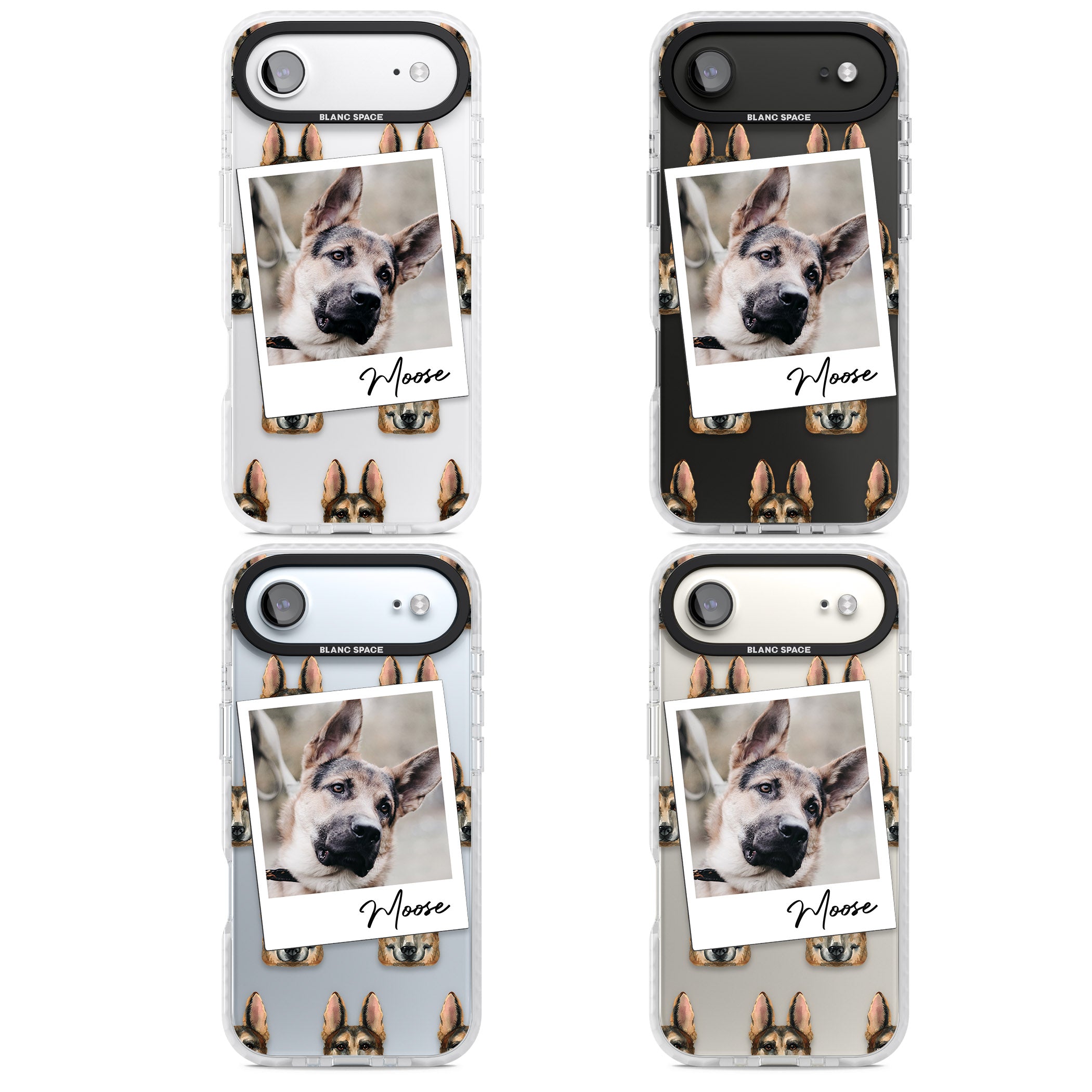 Personalised German Shepherd Instant Camera Photo iPhone 17 Air Impact Clear Phone Case APT Impact Protection