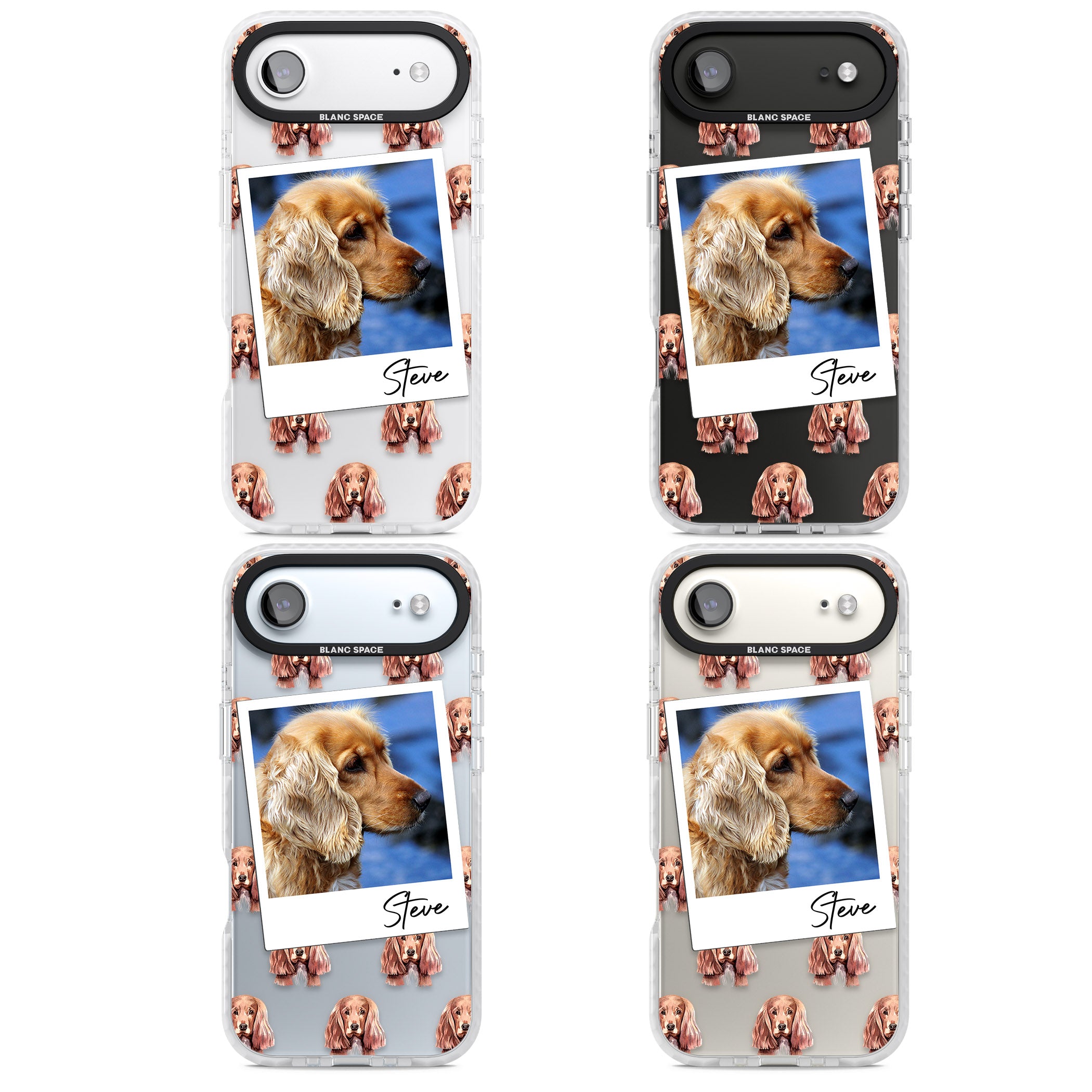 Personalised Cocker Spaniel Instant Camera Photo iPhone 17 Air Impact Clear Phone Case APT Impact Protection