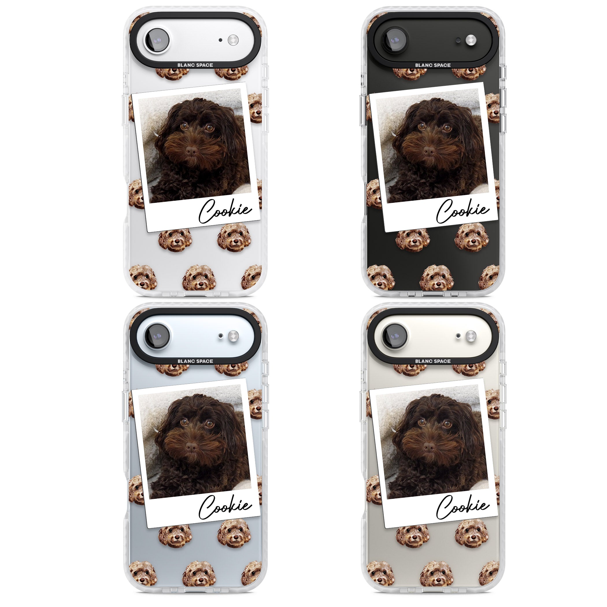 Personalised Brown Cockapoo Instant Camera Photo iPhone 17 Air Impact Clear Phone Case APT Impact Protection