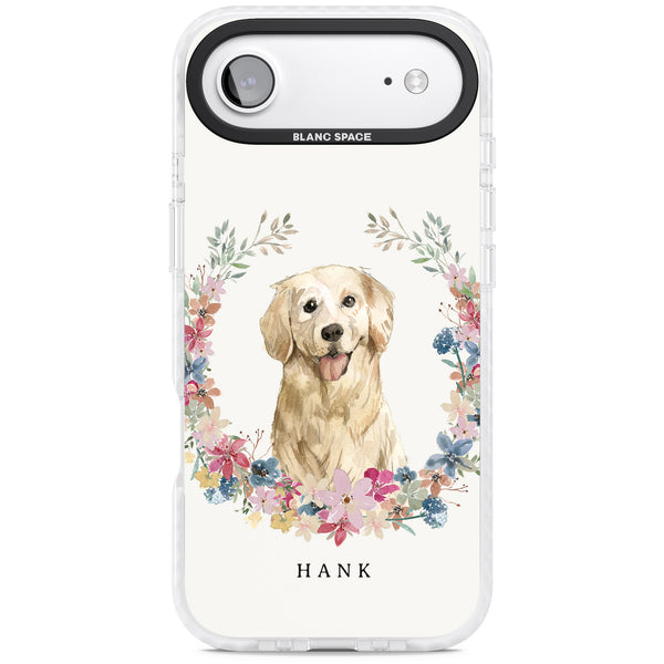 Personalised Golden Retriever Floral Portrait