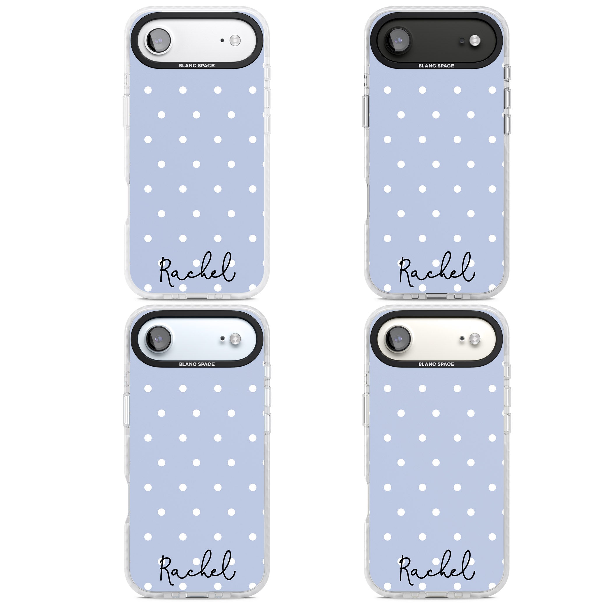 Personalised Simple Light Blue Dots iPhone 17 Air Impact Clear Phone Case APT Impact Protection