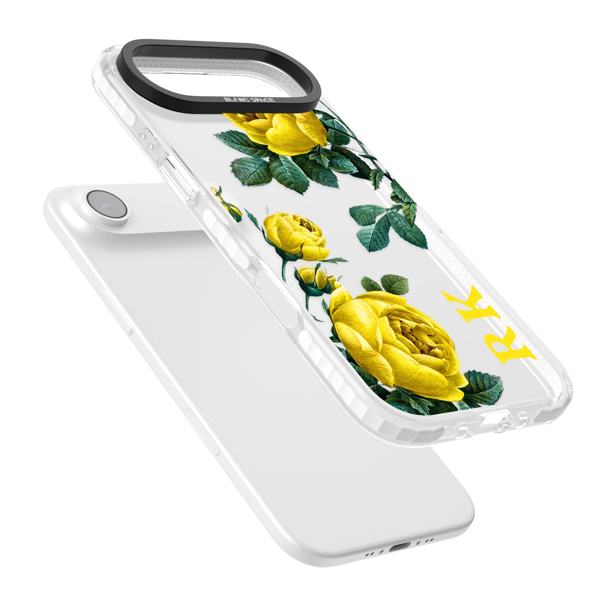 Personalised Vintage Floral Yellow Roses iPhone 17 Air Impact Clear Phone Case Colours