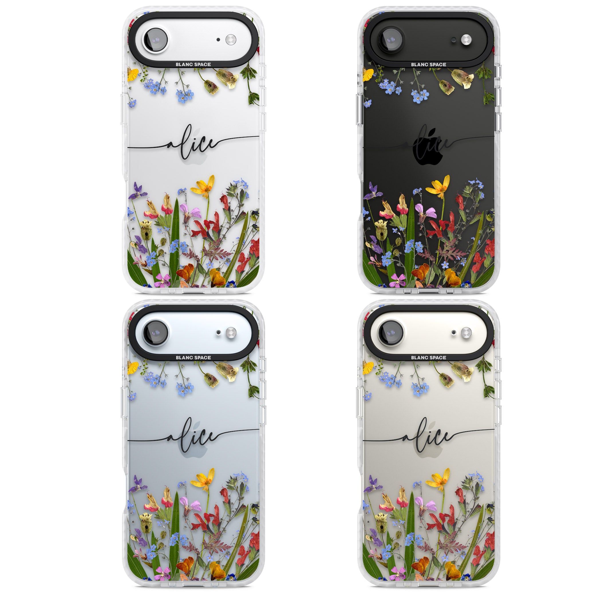 Personalised Wildflower Floral iPhone 17 Air Impact Clear Phone Case APT Impact Protection