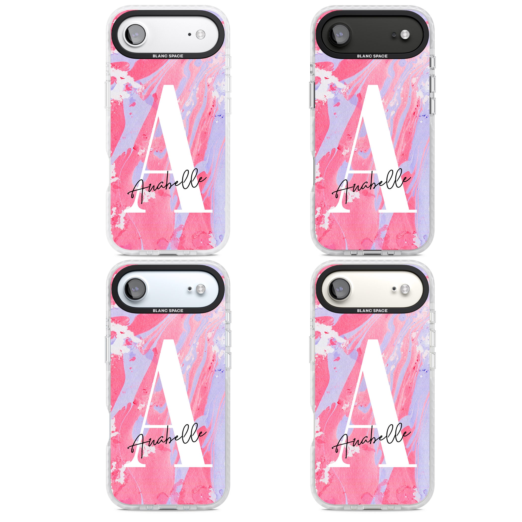 Personalised Pink & Purple Marble iPhone 17 Air Impact Clear Phone Case APT Impact Protection