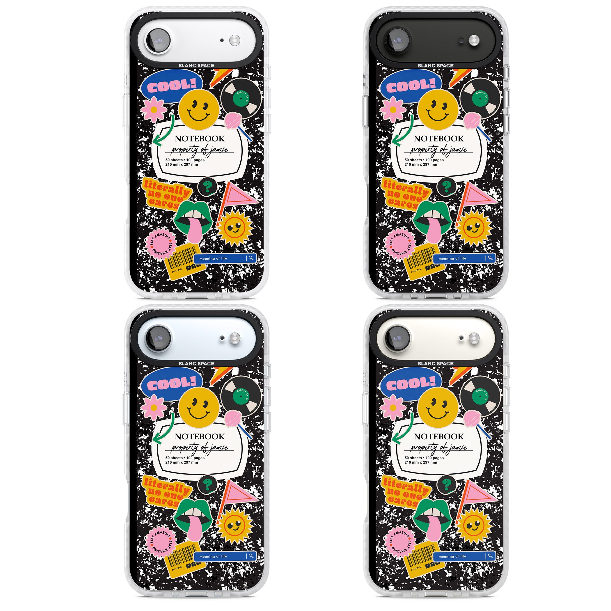 Personalised Quirky Notebook iPhone 17 Air Impact Clear Phone Case APT Impact Protection