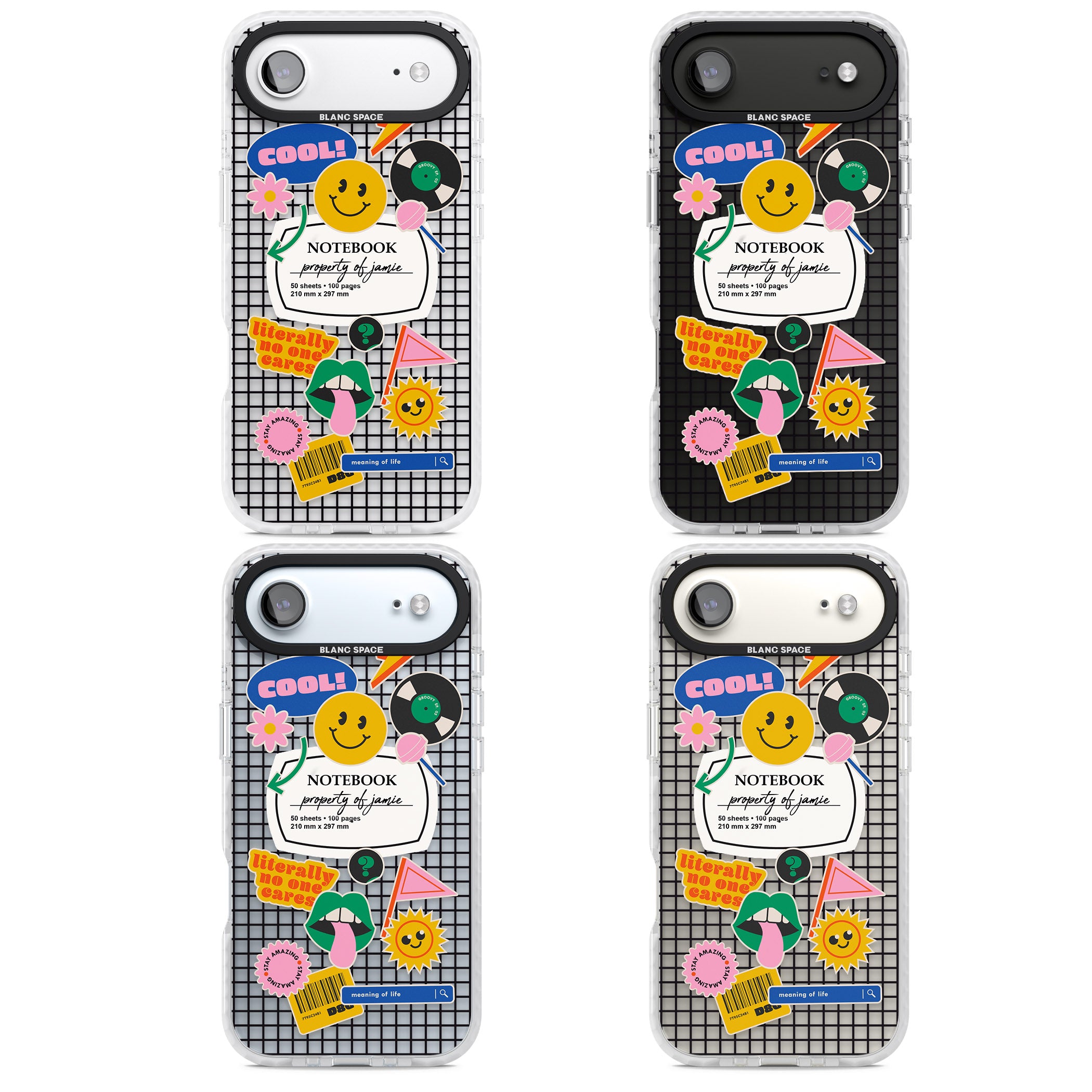 Personalised Sticker Mix Grid iPhone 17 Air Impact Clear Phone Case APT Impact Protection