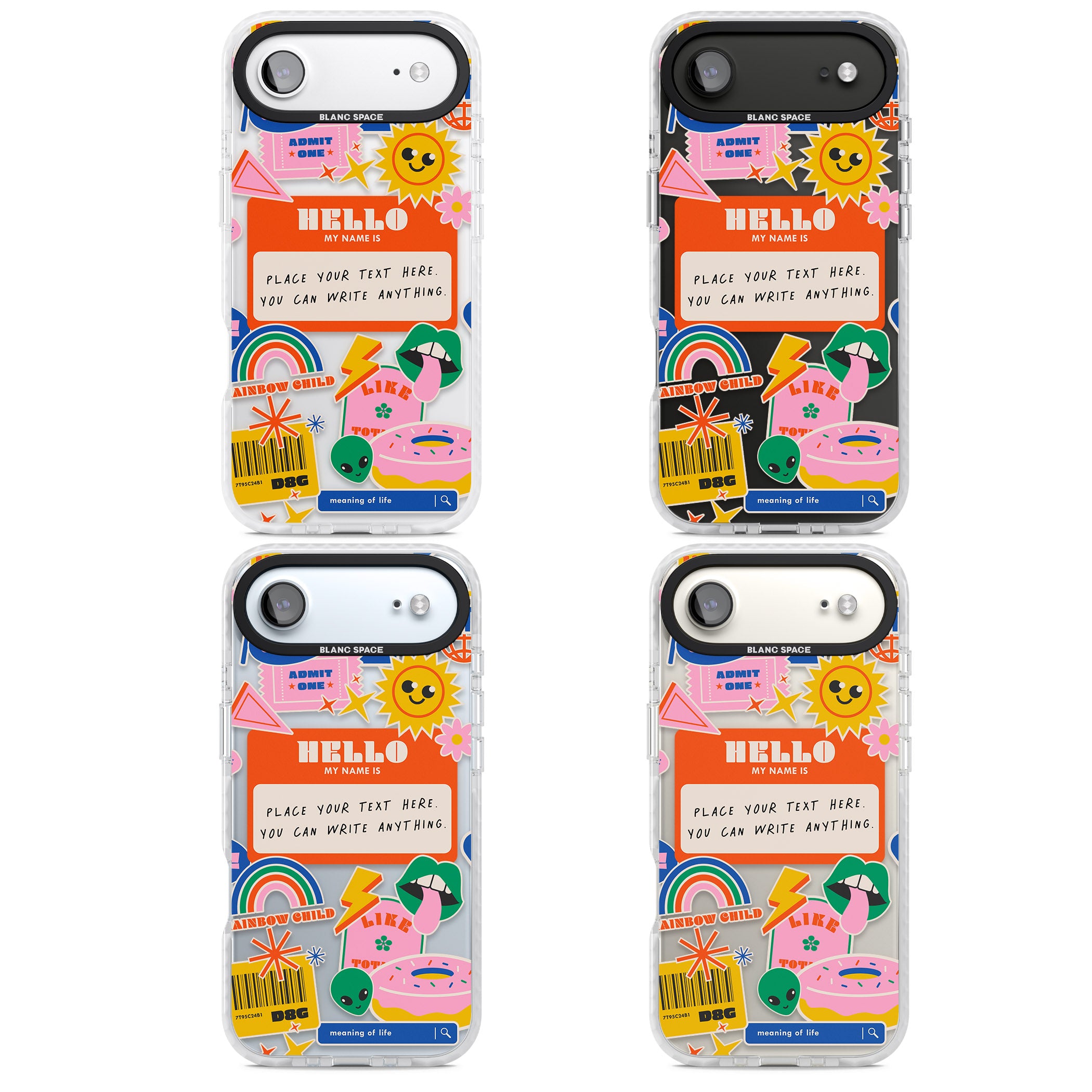 Personalised Retro Vibes Sticker iPhone 17 Air Impact Clear Phone Case APT Impact Protection