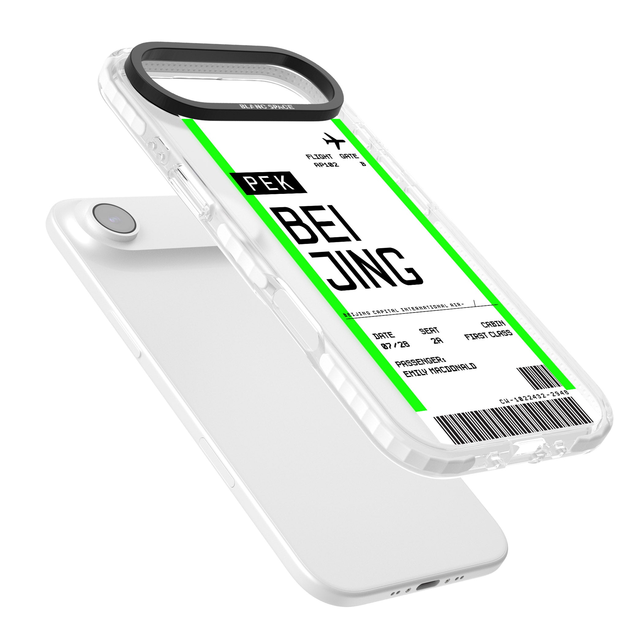 Personalised Beijing Boarding Pass iPhone 17 Air Impact Clear Phone Case Colours