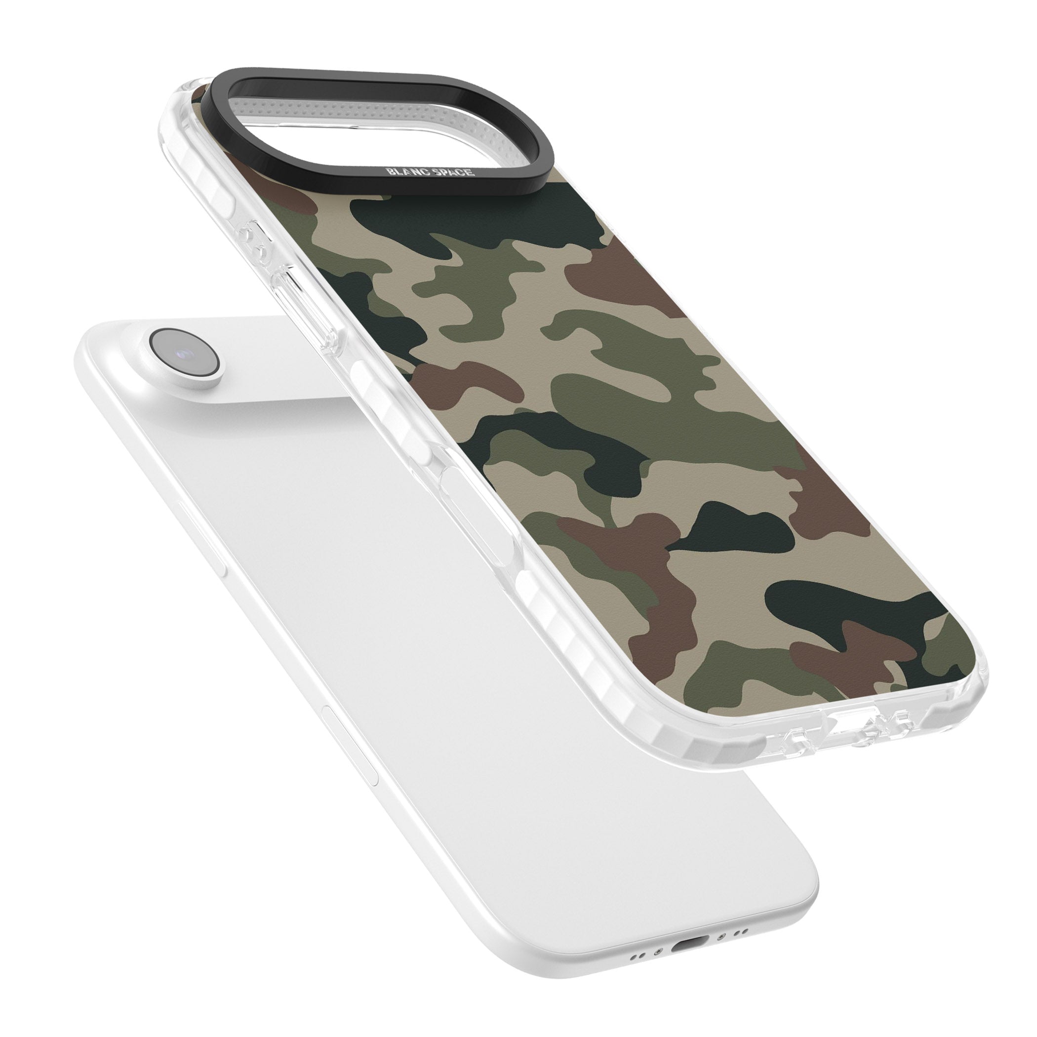 Green And Brown Camo iPhone 17 Air Impact Clear Phone Case Colours