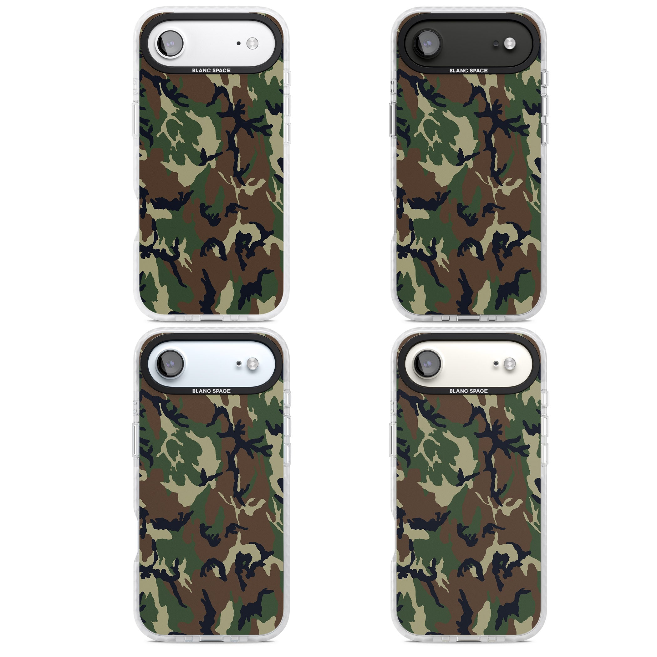 Forest Green Camo iPhone 17 Air Impact Clear Phone Case APT Impact Protection