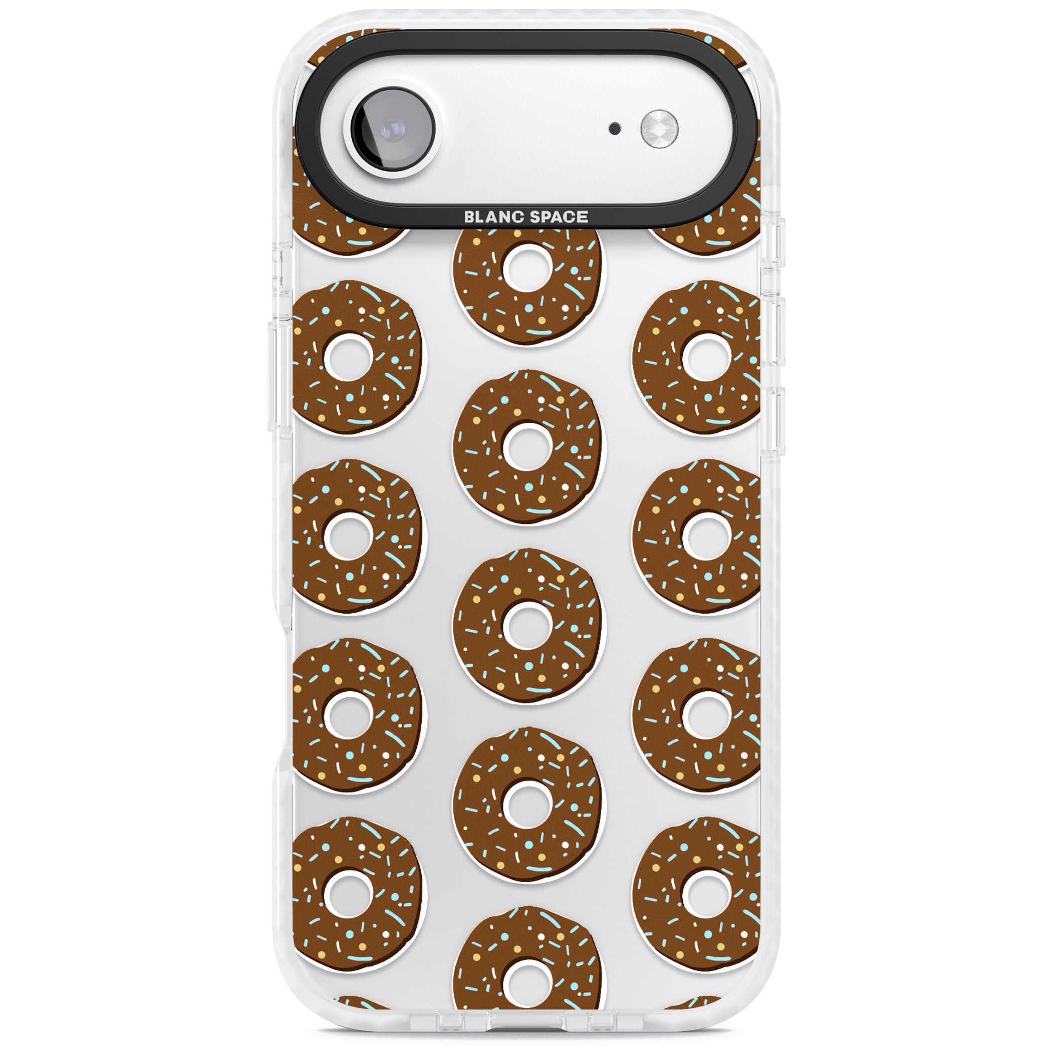 Chocolate Donut Pattern iPhone 17 Air Impact Clear Phone Case