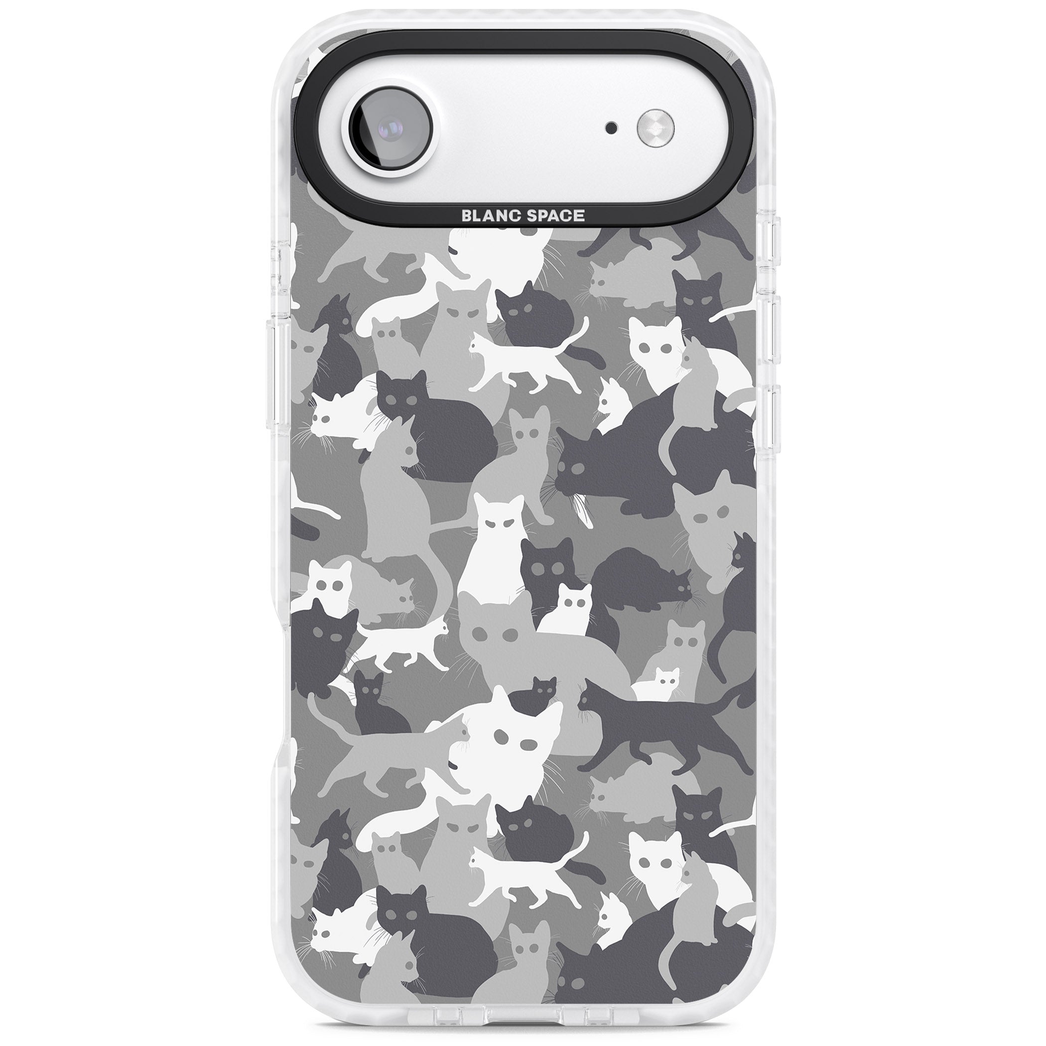 Dark Grey Cat Camouflage iPhone 17 Air Impact Clear Phone Case